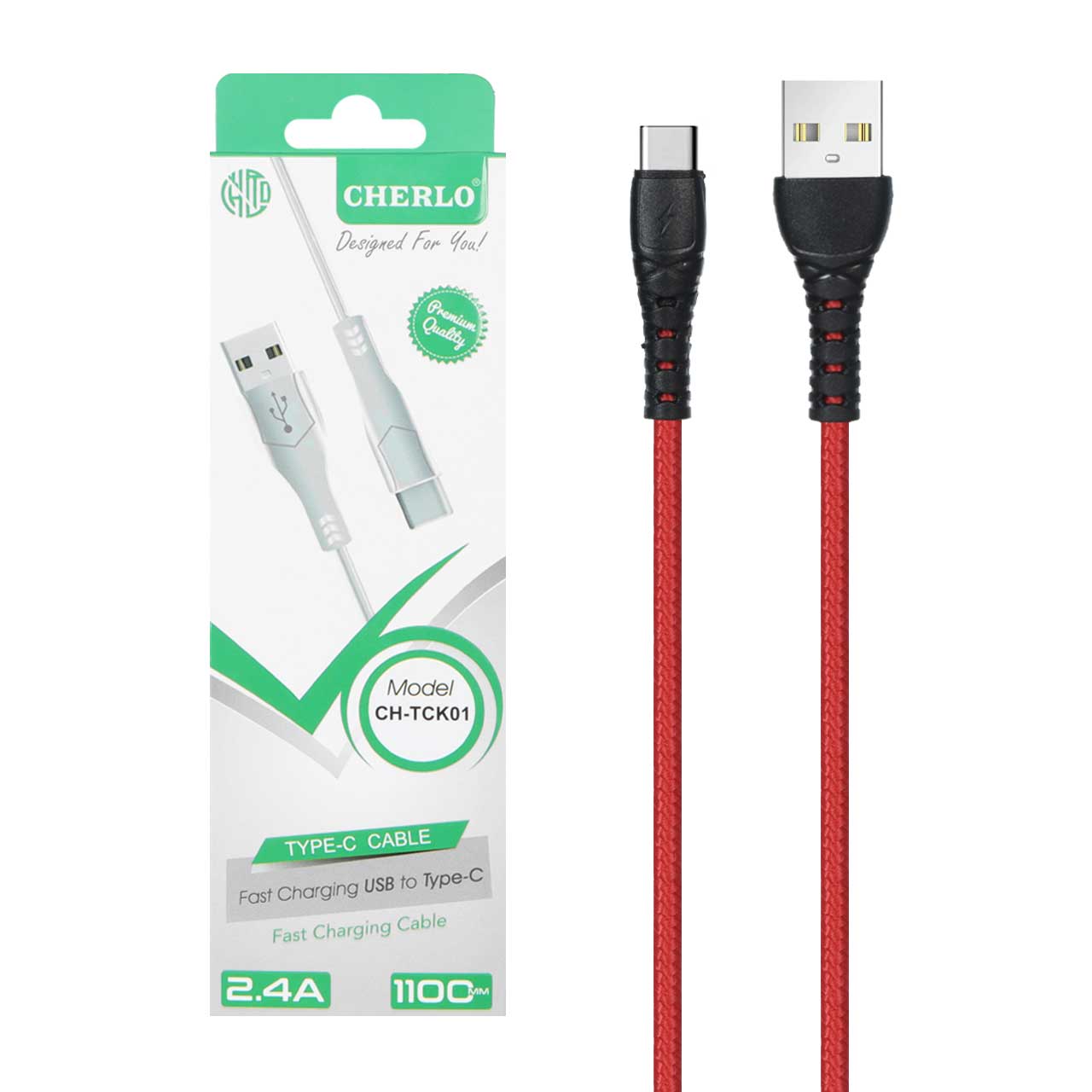 کابل شارژ 1.1 متری فست CHERLO Type-C مدل CH-TCK01 - قرمز - SMO - اسپه کالا کابل شارژ 1.1 متری فست CHERLO Type-C مدل CH-TCK01 - قرمز - SMO - تصویر 1