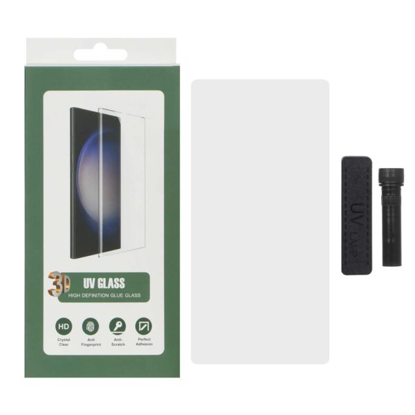 محافظ صفحه نمایش شیشه ای UV 3D Glass مدل Samsung Galaxy S22 Ultra (پک دار)
