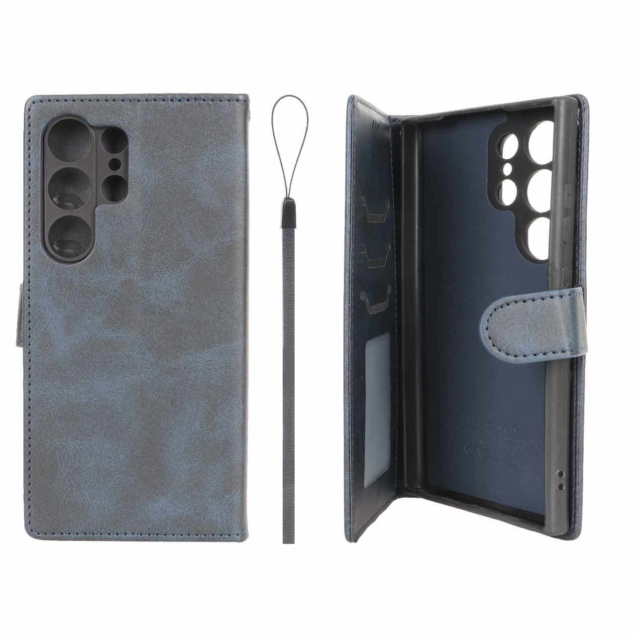 1630294 کیف موبایل مگنتی درجه یک داخل خز MNC Plus مدل Samsung Galaxy S24 Ultra - سرمه ای - تصویر 1