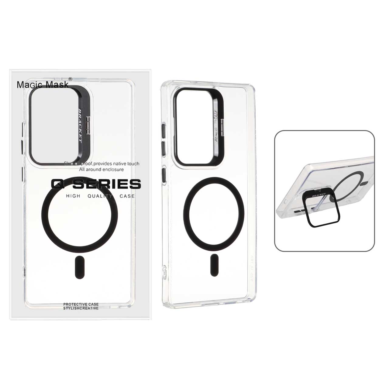 قاب اورجینال Q Series Bracket کریستالی Magsafe لنز استندشو Samsung Galaxy S25 Ultra - مشکی (پک دار) - اسپه کالا قاب اورجینال Q Series Bracket کریستالی Magsafe لنز استندشو Samsung Galaxy S25 Ultra - مشکی (پک دار) - تصویر 1