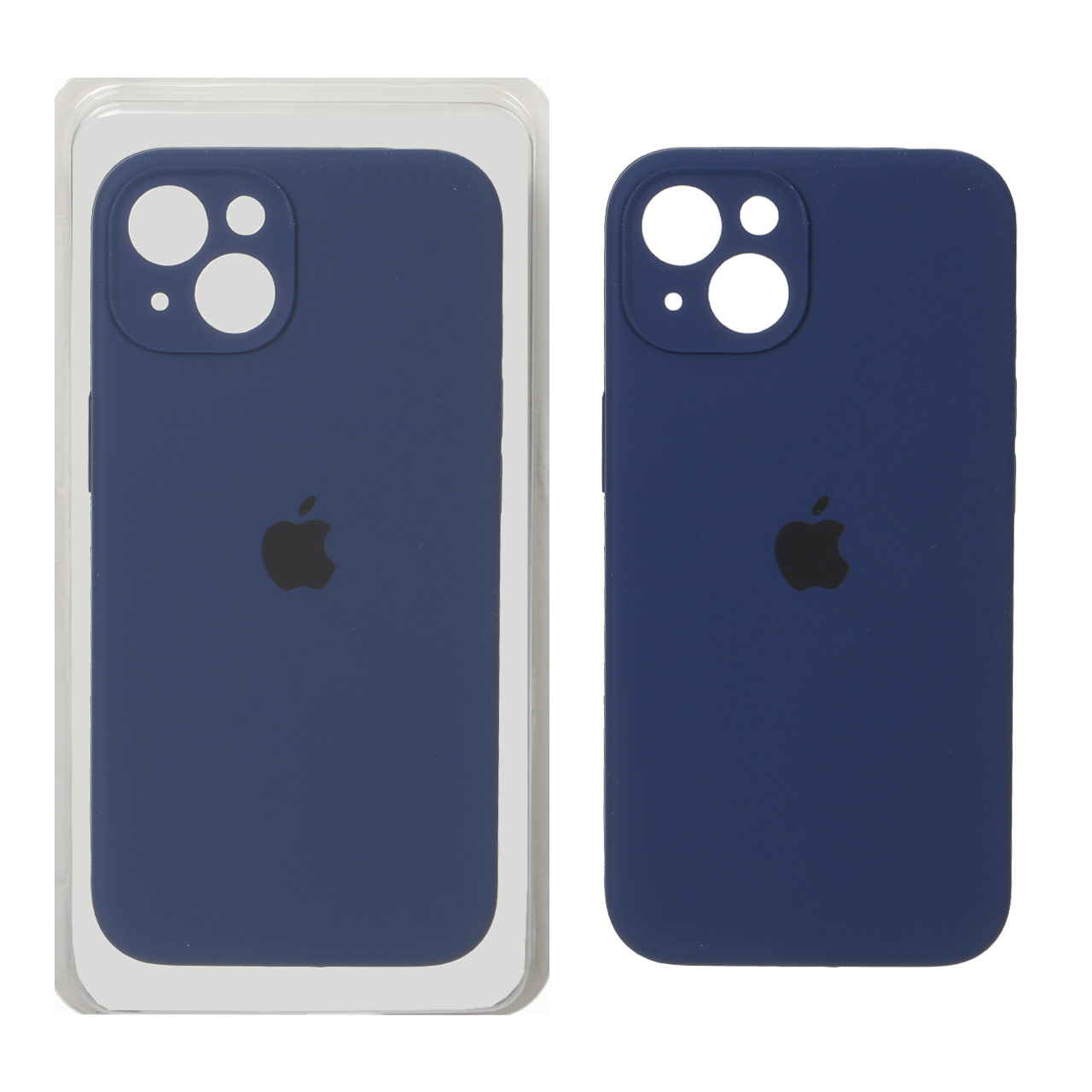 1652496 قاب سیلیکونی پاک کنی محافظ لنزدار اورجینال Apple iPhone 13 / iPhone 14 - سرمه ای (پک اصلی) - تصویر 1