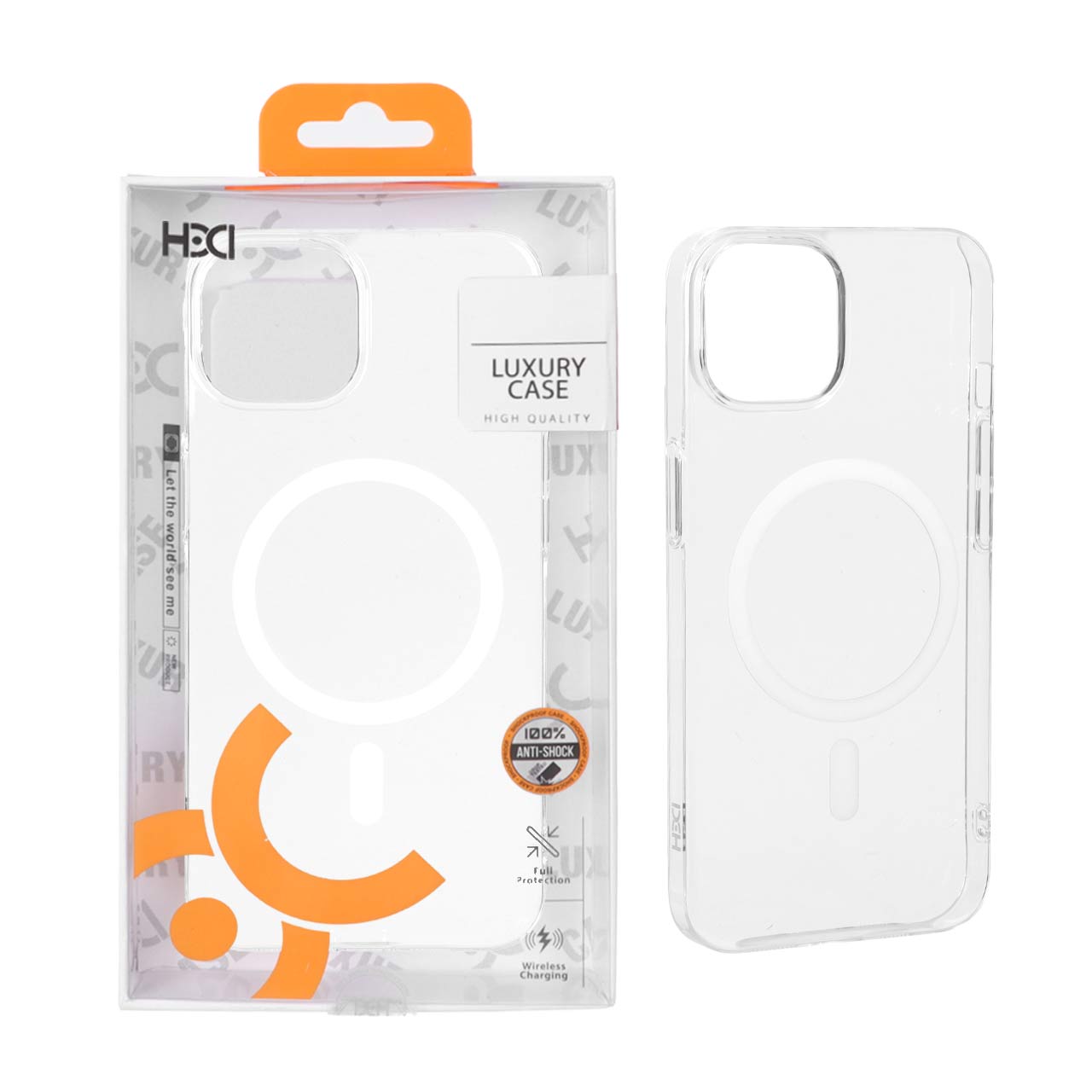 1653728 قاب اورجینال HDD کریستالی Slim PC MagSafe مدل Apple iPhone 13 / iPhone 14 - سفید (پک دار) - تصویر 1