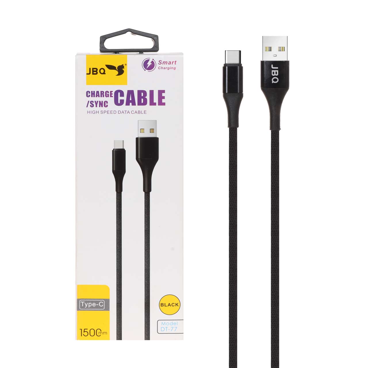 کابل شارژ 1.5 متری JBQ Type-C مدل DT-77 - مشکی (گارانتی یکساله رصاصی) - اسپه کالا کابل شارژ 1.5 متری JBQ Type-C مدل DT-77 - مشکی (گارانتی یکساله رصاصی) - تصویر 1