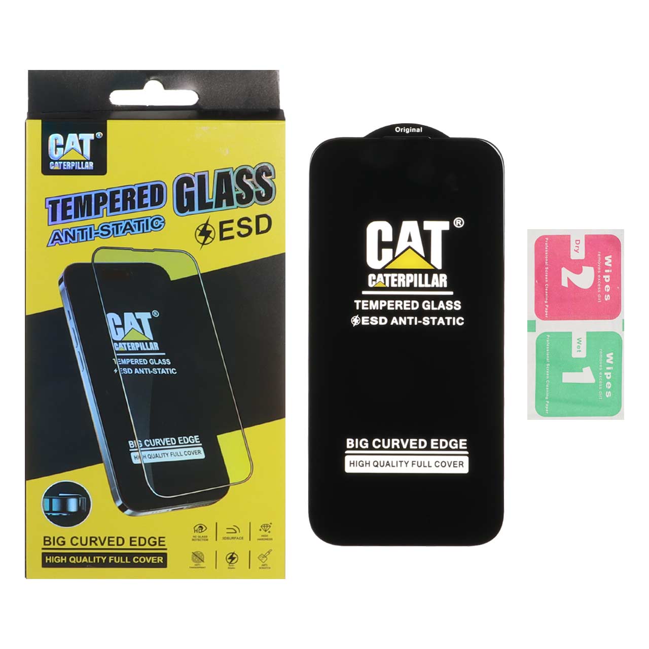 1656332 محافظ صفحه نمایش شیشه ای Anti Static - ESD Caterpillar مدل Apple iPhone 17 - مشکی (پک دار) - تصویر 1