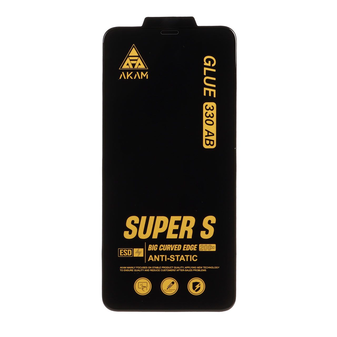 محافظ صفحه نمایش شیشه ای Full Cover Super S AKAM با چسب 330 مدل Apple iPhone 11 Pro Max / iPhone X Max / iPhone Xs Max - اسپه کالا محافظ صفحه نمایش شیشه ای Full Cover Super S AKAM با چسب 330 مدل Apple iPhone 11 Pro Max / iPhone X Max / iPhone Xs Max - تصویر 1