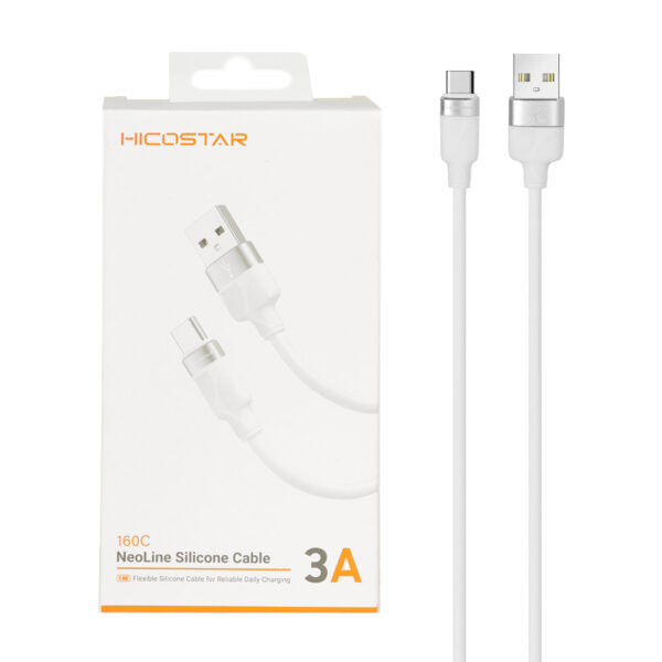 کابل شارژ فست Hicostar Type-C مدل 160C - سفید