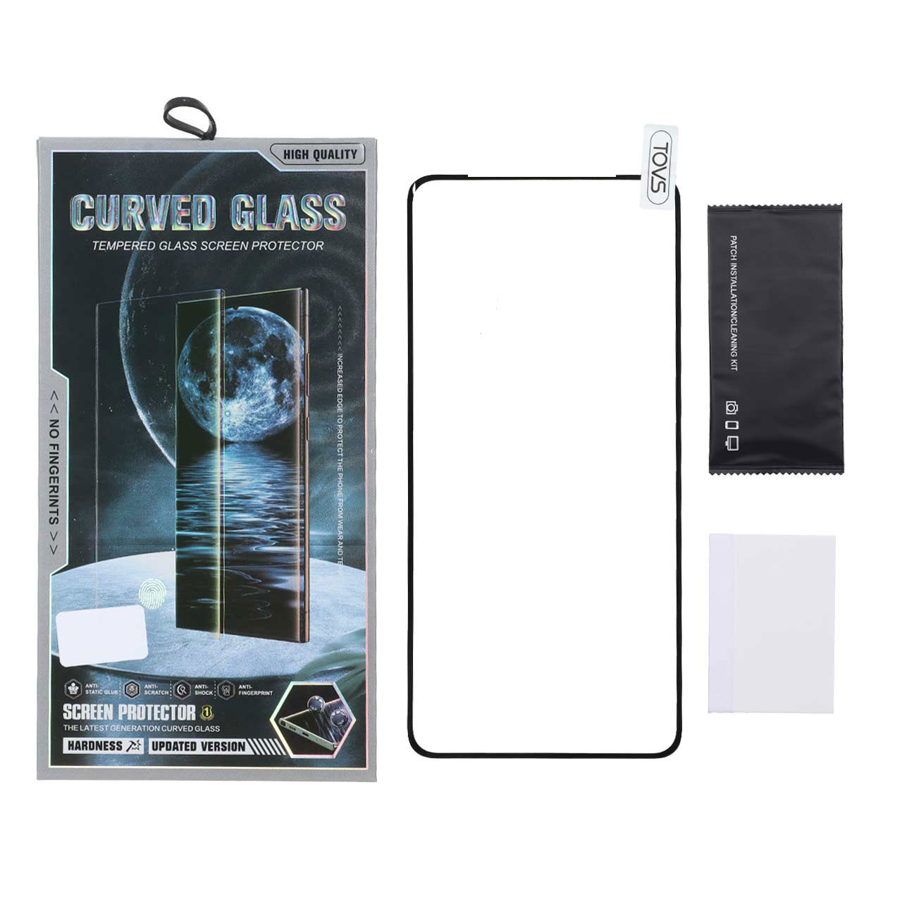 1689848 محافظ صفحه نمایش شیشه ای خم فول چسب TOVS Curved Glass مدل Samsung Galaxy Note20 Ultra - (پک دار) - تصویر 1