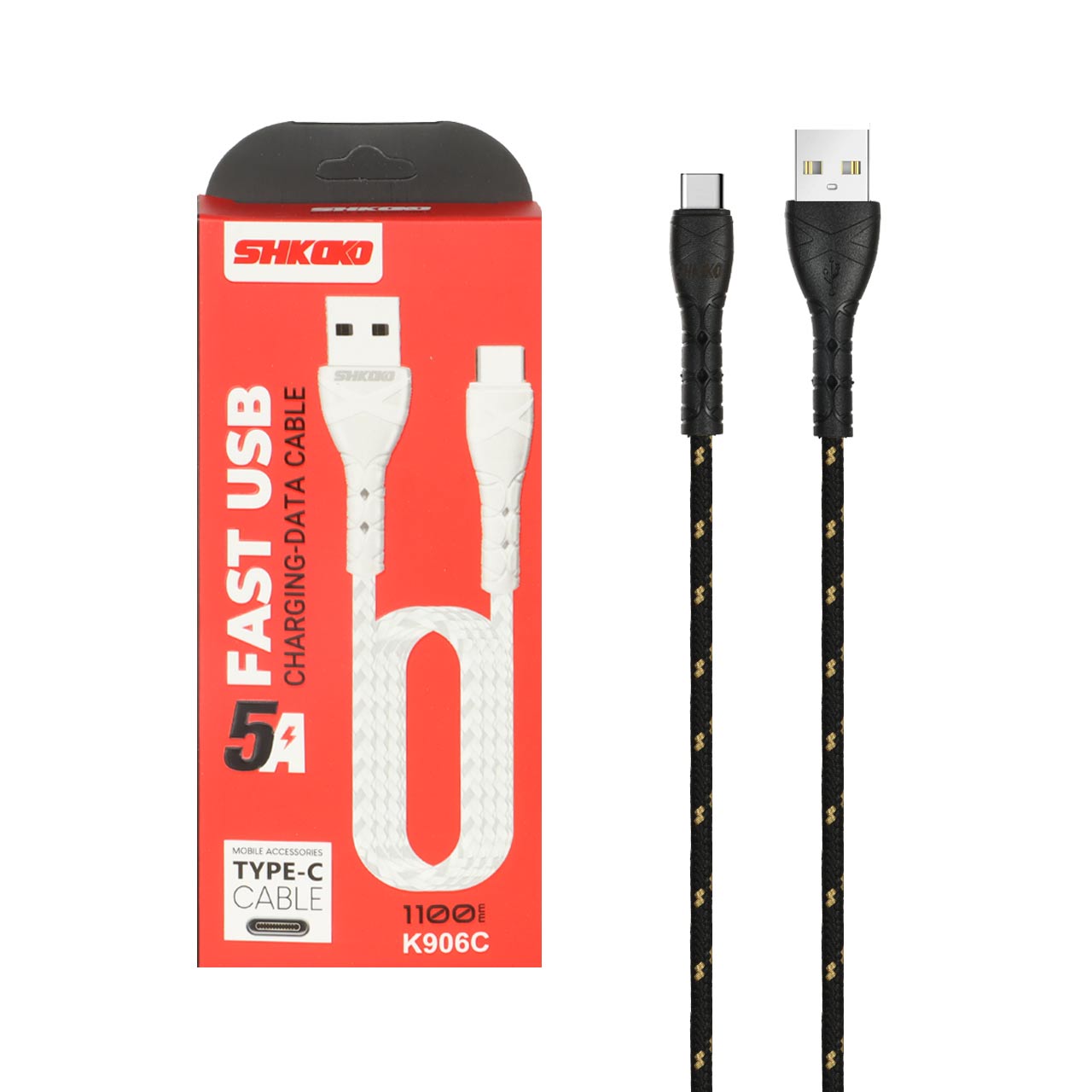 کابل شارژ 1.1 متری فست Shkoko Type-C مدل K906C - مشکی طلایی - SMO - اسپه کالا کابل شارژ 1.1 متری فست Shkoko Type-C مدل K906C - مشکی طلایی - SMO - تصویر 1