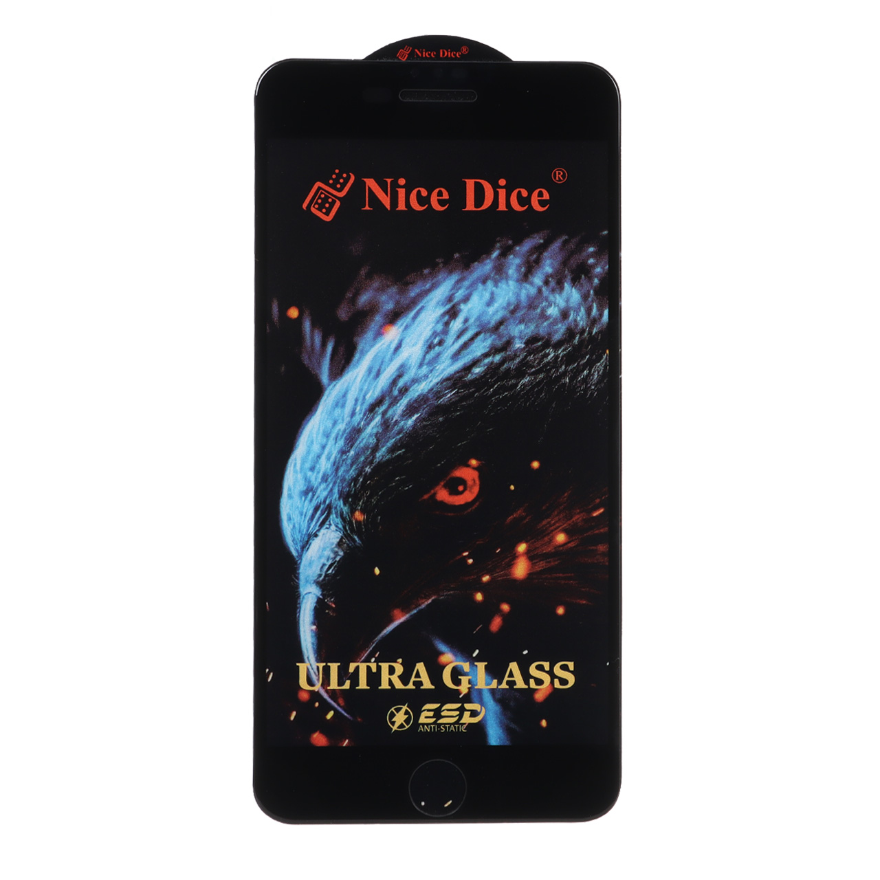 1711964 محافظ صفحه نمایش شیشه ای Full Cover Nice Dice Ultra Glass مدل Apple iPhone 6 Plus / iPhone 6S Plus / iPhone 7 Plus / iPhone 8 Plus - مشکی - تصویر 1