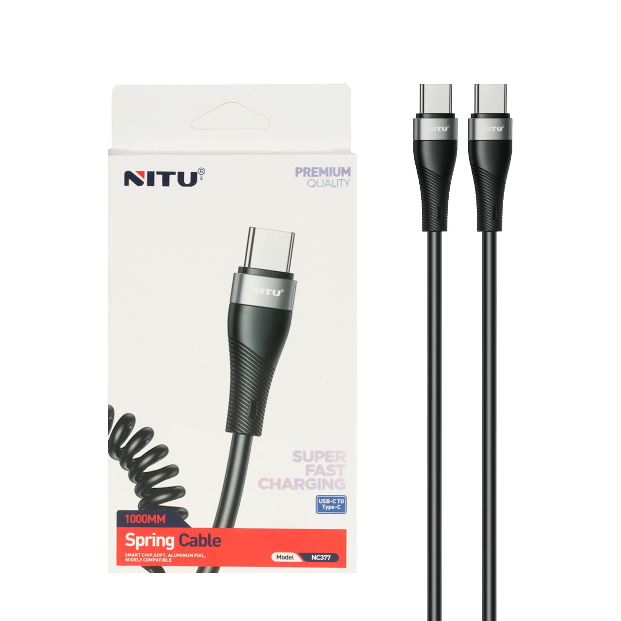 کابل شارژ فست Nitu Type-C To Type-C مدل NC377 - مشکی (گارانتی 18 ماه تعویض نیکان همراه) - اسپه کالا کابل شارژ فست Nitu Type-C To Type-C مدل NC377 - مشکی (گارانتی 18 ماه تعویض نیکان همراه) - تصویر 1