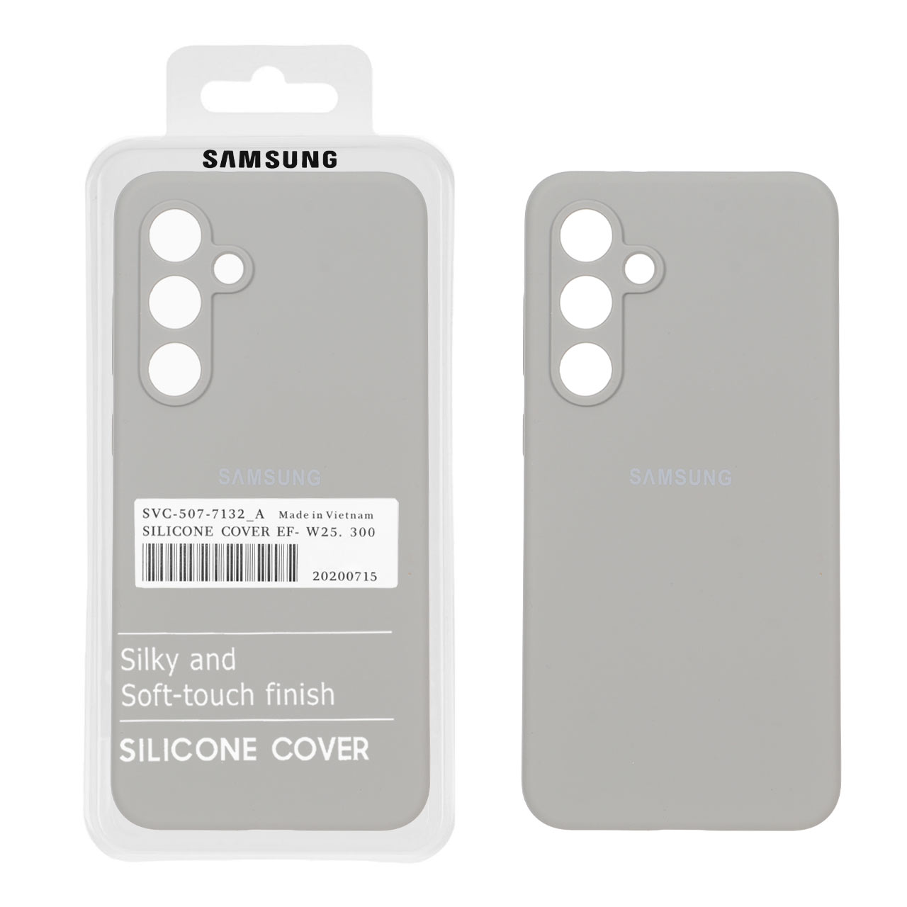 1730666 قاب سیلیکونی پاک کنی اورجینال درجه یک Samsung Galaxy S24 FE - طوسی (پک دار) - تصویر 1