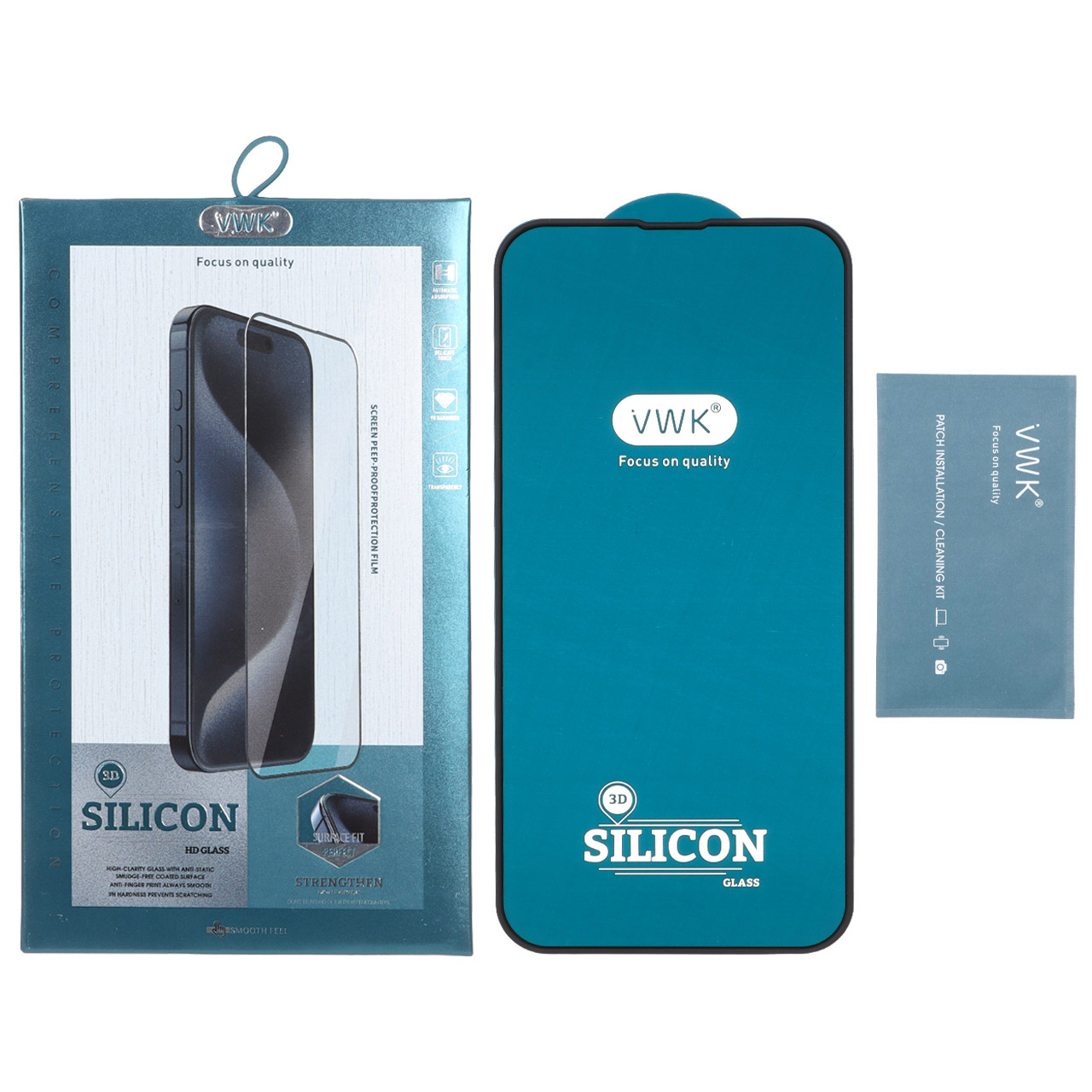 محافظ صفحه نمایش شیشه ای اورجینال VWK ایربگ سیلیکونی مدل Apple iPhone 13 Pro Max / iPhone 14 Plus (پک دار) - اسپه کالا محافظ صفحه نمایش شیشه ای اورجینال VWK ایربگ سیلیکونی مدل Apple iPhone 13 Pro Max / iPhone 14 Plus (پک دار) - تصویر 1