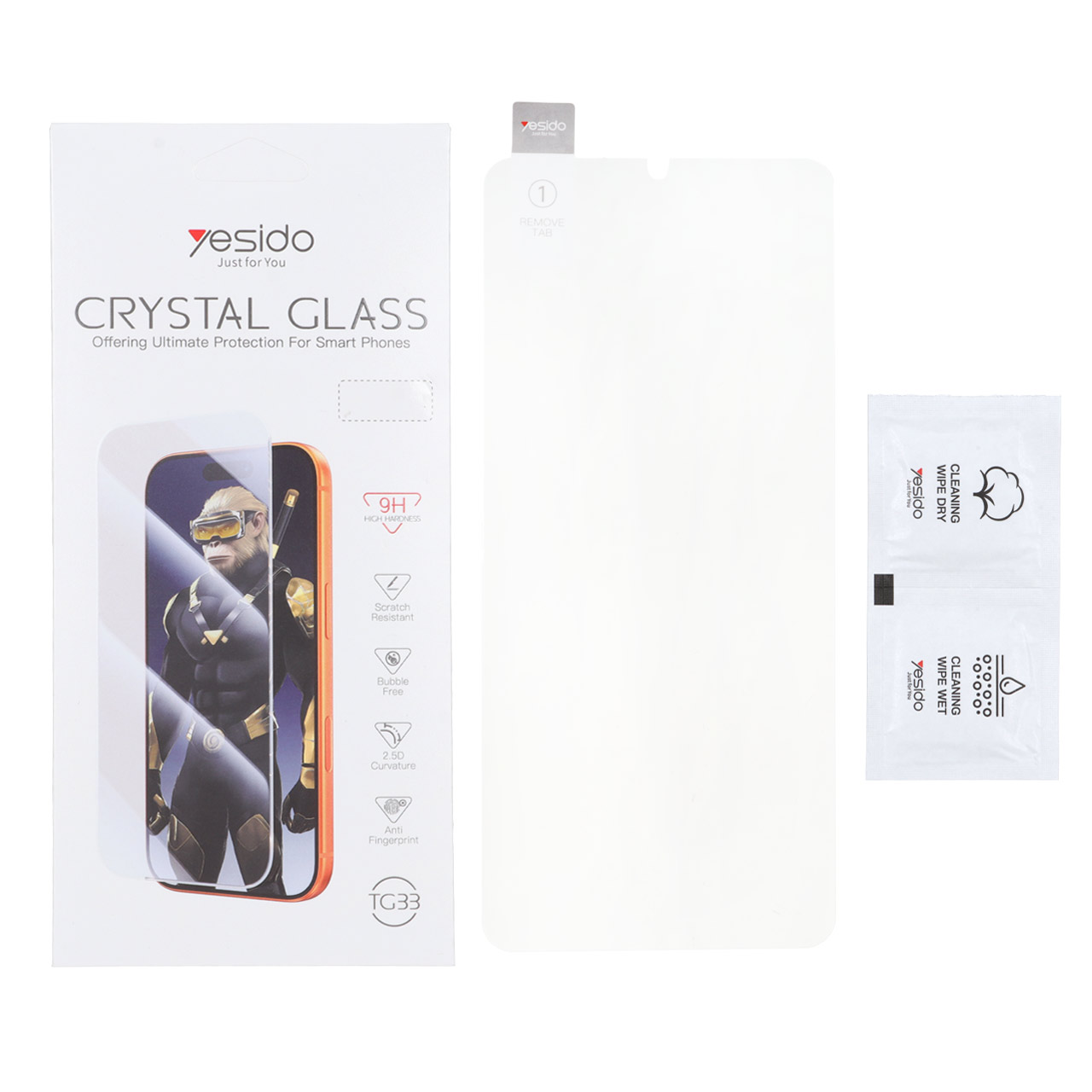4126468 محافظ صفحه نمایش شیشه ای اورجینال بدون حاشیه Crystal Glass Yesido TG33 مدل Samsung Galaxy A31 / A32 4G / A33 5G / A22 4G / F22 4G / M22 / M32 4G (پک دار) - تصویر 1