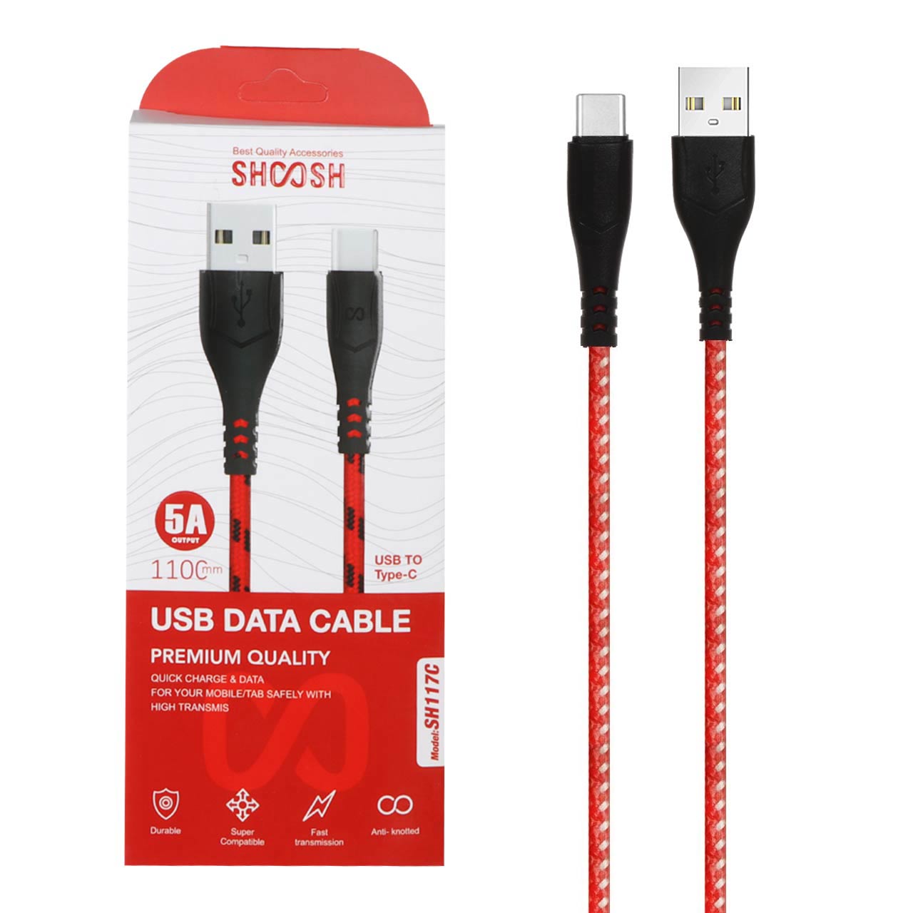 کابل شارژ کنفی 1.1 متری فست Shoosh Type-C مدل SH117C - سفید قرمز - SMO - اسپه کالا کابل شارژ کنفی 1.1 متری فست Shoosh Type-C مدل SH117C - سفید قرمز - SMO - تصویر 1