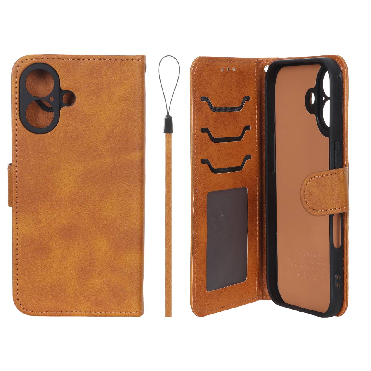 4580680 کیف موبایل مگنتی درجه یک داخل خز MNC Plus مدل Apple iPhone 17 - عسلی - تصویر 1