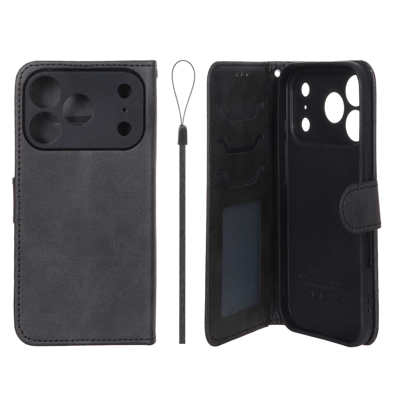 4580754 کیف موبایل مگنتی درجه یک داخل خز MNC Plus مدل Apple iPhone 17 Pro - مشکی - تصویر 1