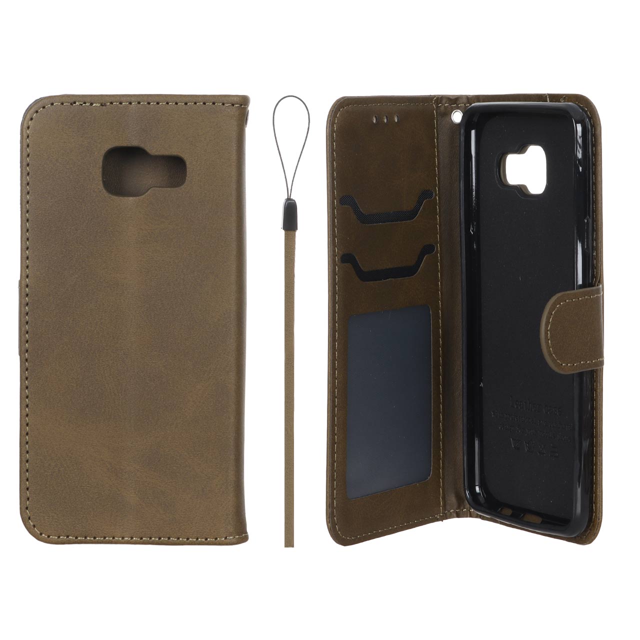 4580798 کیف موبایل مگنتی درجه یک داخل خز MNC Plus مدل Samsung Galaxy A310 / A3 (2016) - سبز زیتونی - تصویر 1
