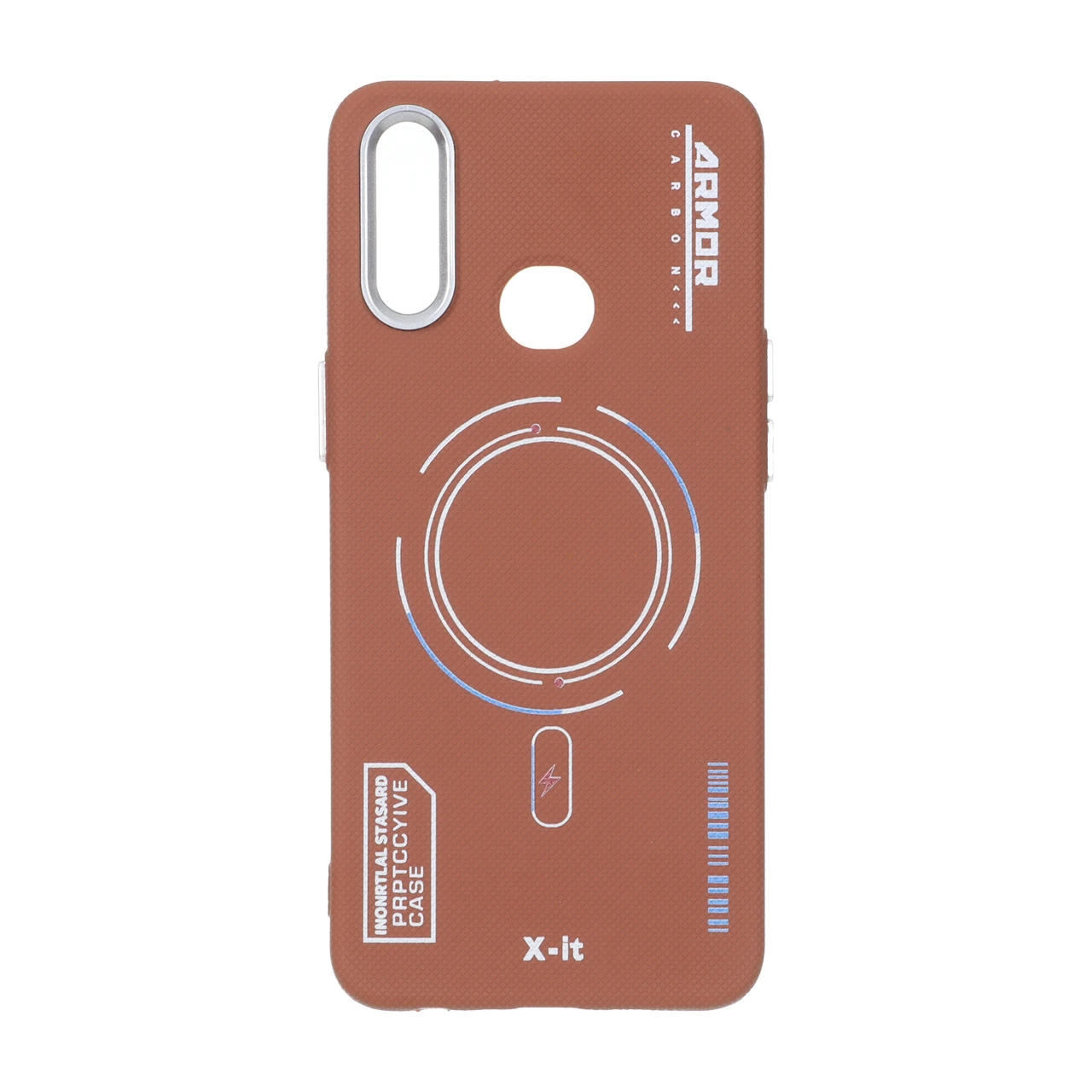 4582066 قاب Armor سوزنی لنز سیلور طرح مگ سیف Samsung Galaxy A10s - قهوه ای - تصویر 1