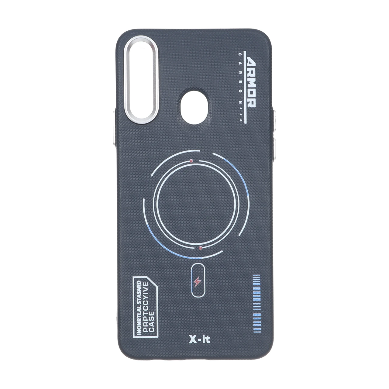4582076 قاب Armor سوزنی لنز سیلور طرح مگ سیف Samsung Galaxy A20s - سرمه ای - تصویر 1