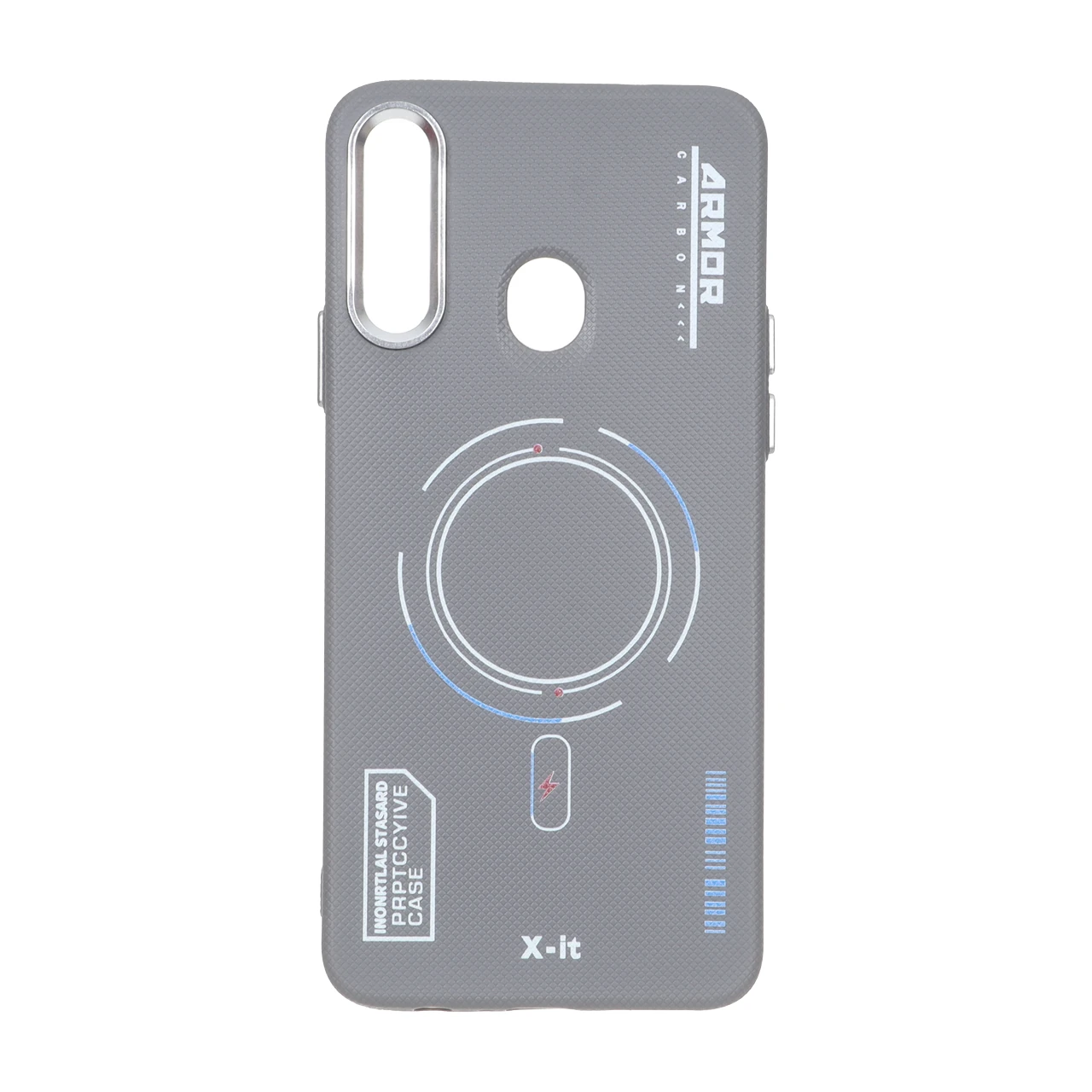4582078 قاب Armor سوزنی لنز سیلور طرح مگ سیف Samsung Galaxy A20s - خاکستری - تصویر 1