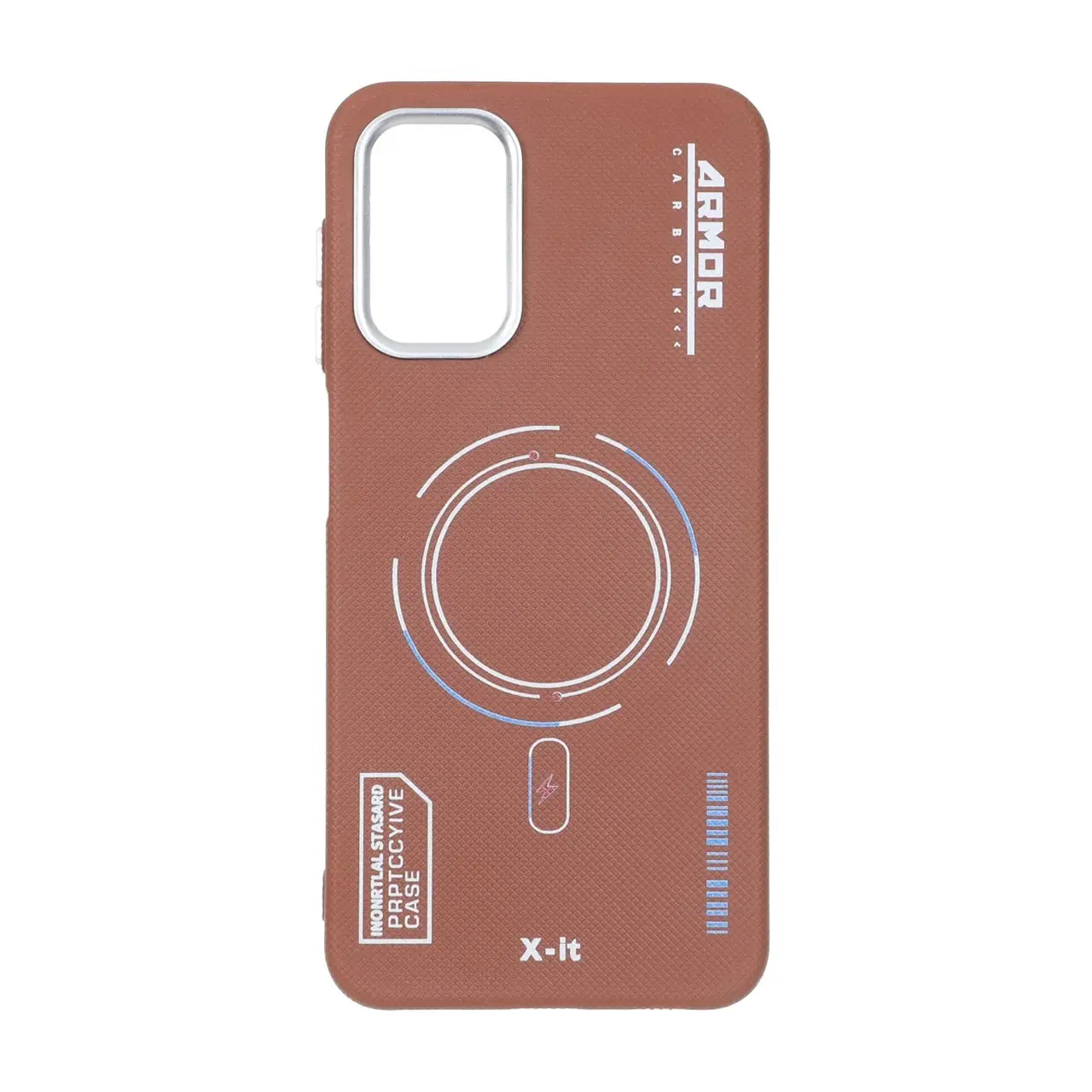 4582082 قاب Armor سوزنی لنز سیلور طرح مگ سیف Samsung Galaxy A13 4G / A13 5G / A04s / M13 4G / M23 / F13 - قهوه ای - تصویر 1