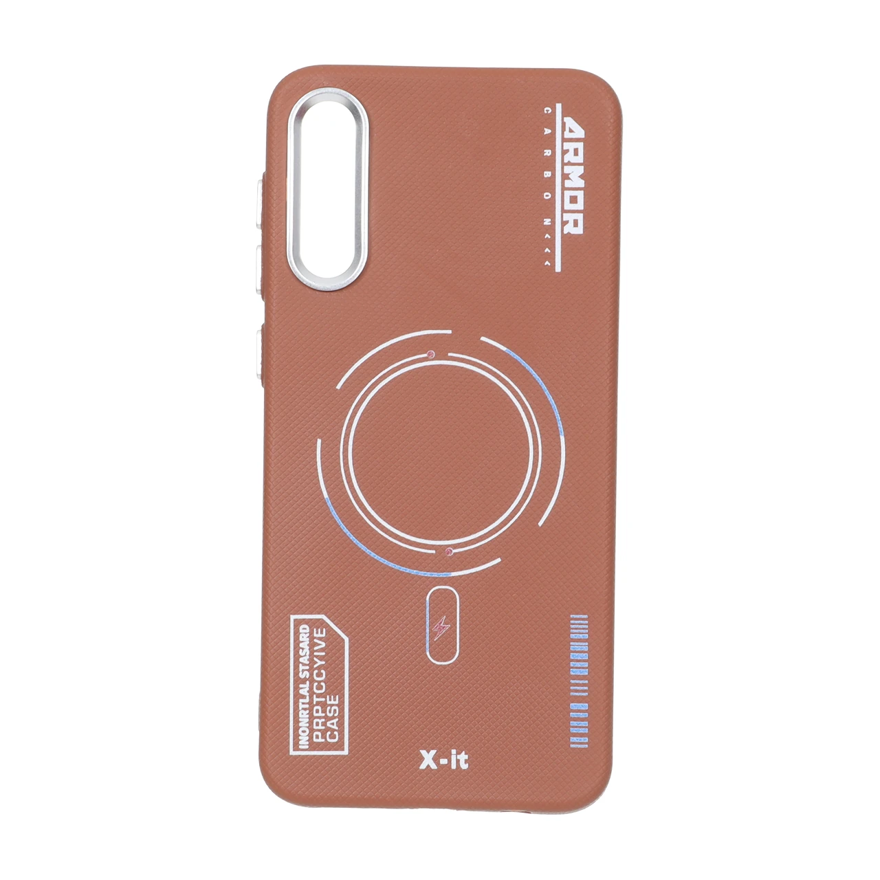 4582186 قاب Armor سوزنی لنز سیلور طرح مگ سیف Samsung Galaxy A50 / A50s / A30s - قهوه ای - تصویر 1