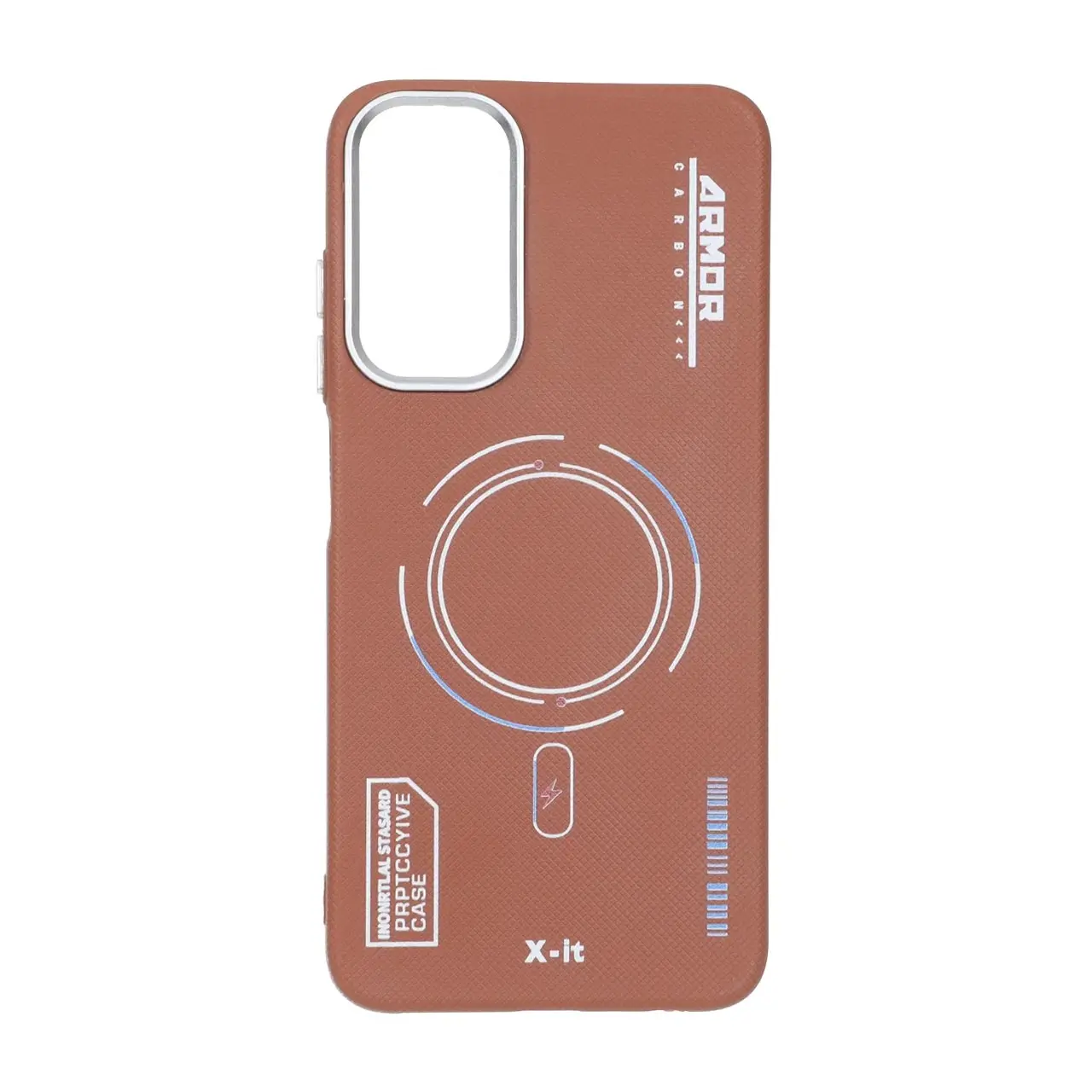 4582274 قاب Armor سوزنی لنز سیلور طرح مگ سیف Samsung Galaxy A05s - قهوه ای - تصویر 1