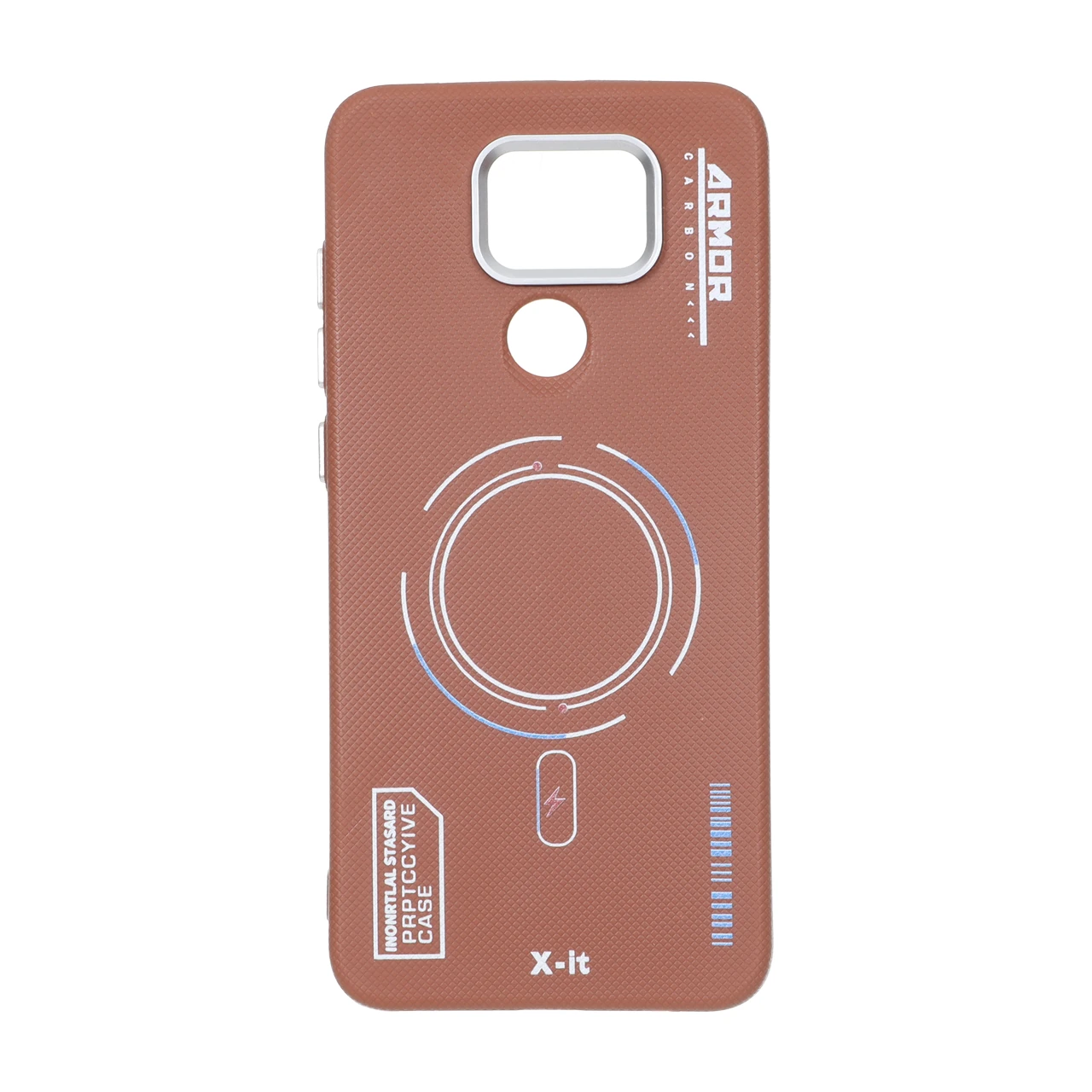 4582290 قاب Armor سوزنی لنز سیلور طرح مگ سیف Xiaomi Redmi Note 9 / Redmi 10X 5G / Redmi 10X Pro 5G - قهوه ای - تصویر 1