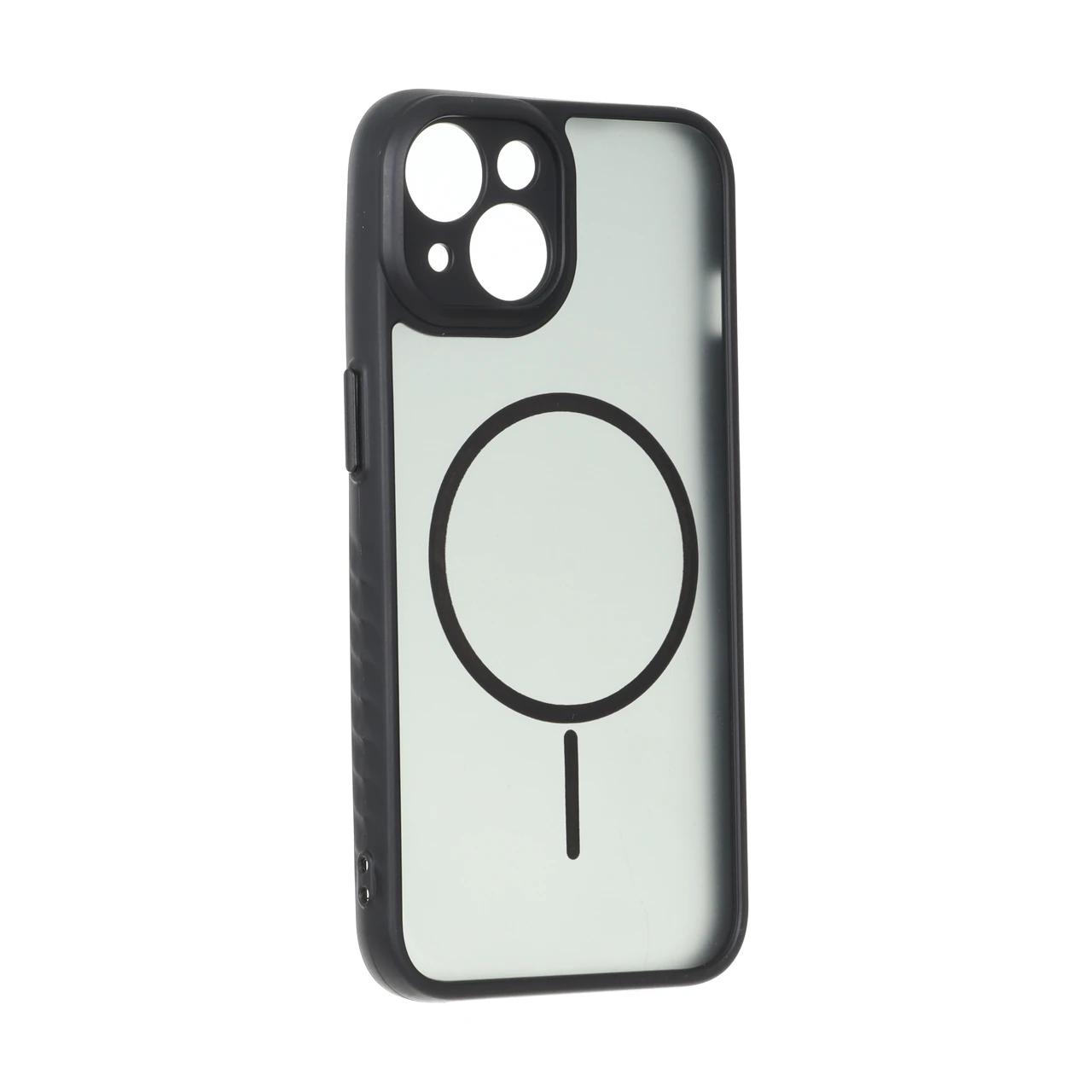 4583134 قاب مات طرح مگ سیف دور هاشور محافظ لنزدار Apple iPhone 13 / iPhone 14 - مشکی - تصویر 1