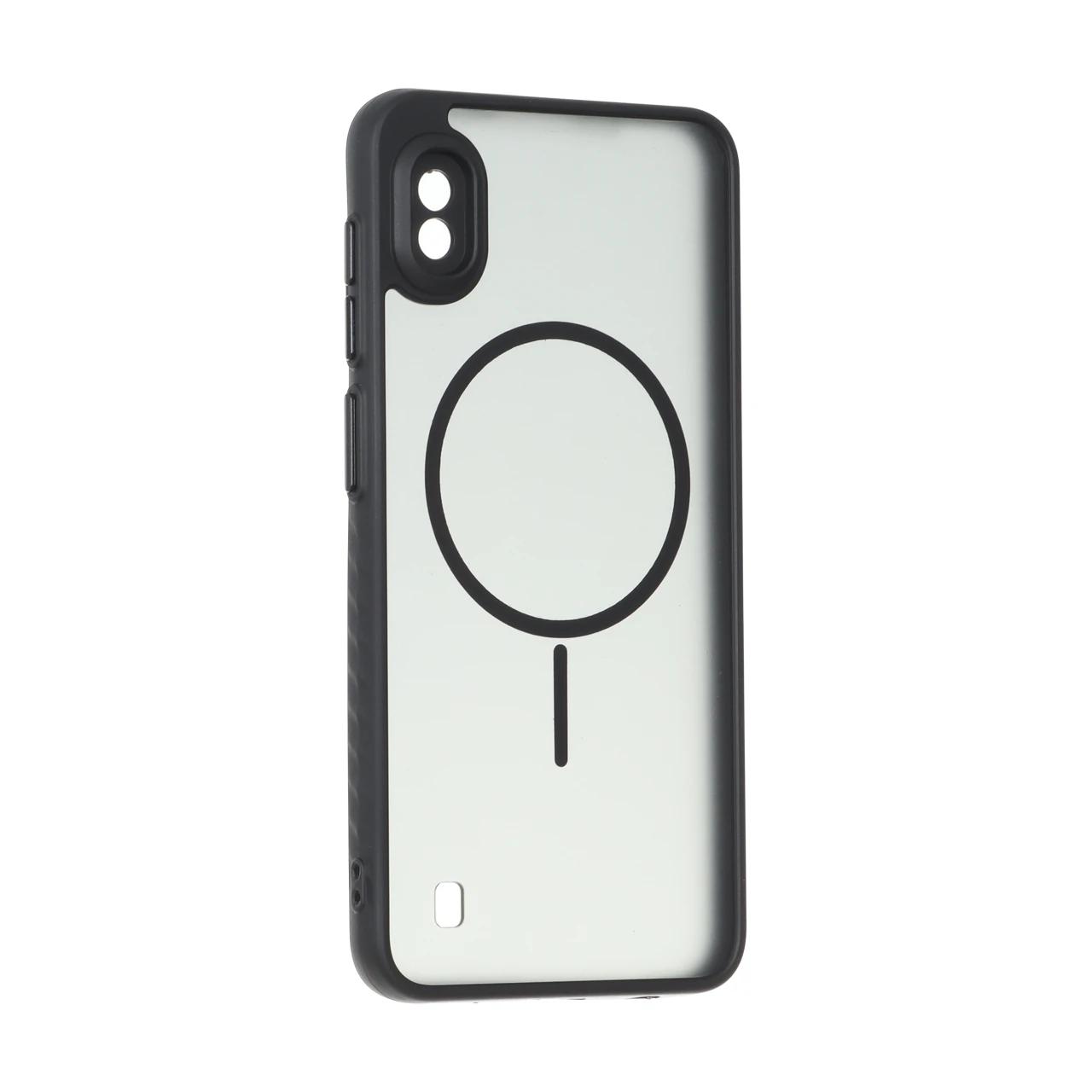 4583214 قاب مات طرح مگ سیف دور هاشور محافظ لنزدار Samsung Galaxy A10 / M10 - مشکی - تصویر 1