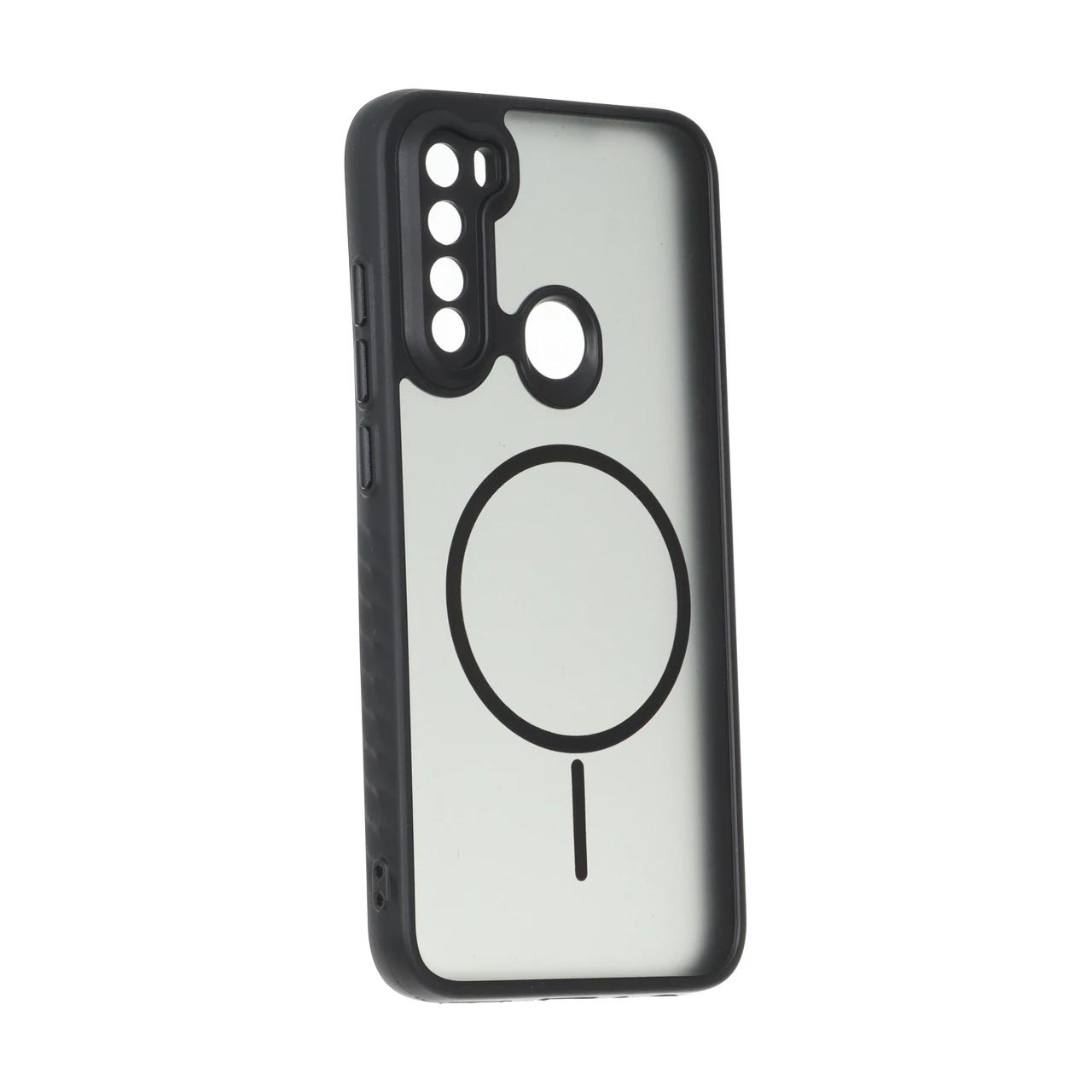 4583494 قاب مات طرح مگ سیف دور هاشور محافظ لنزدار Xiaomi Redmi Note 8 - مشکی - تصویر 1