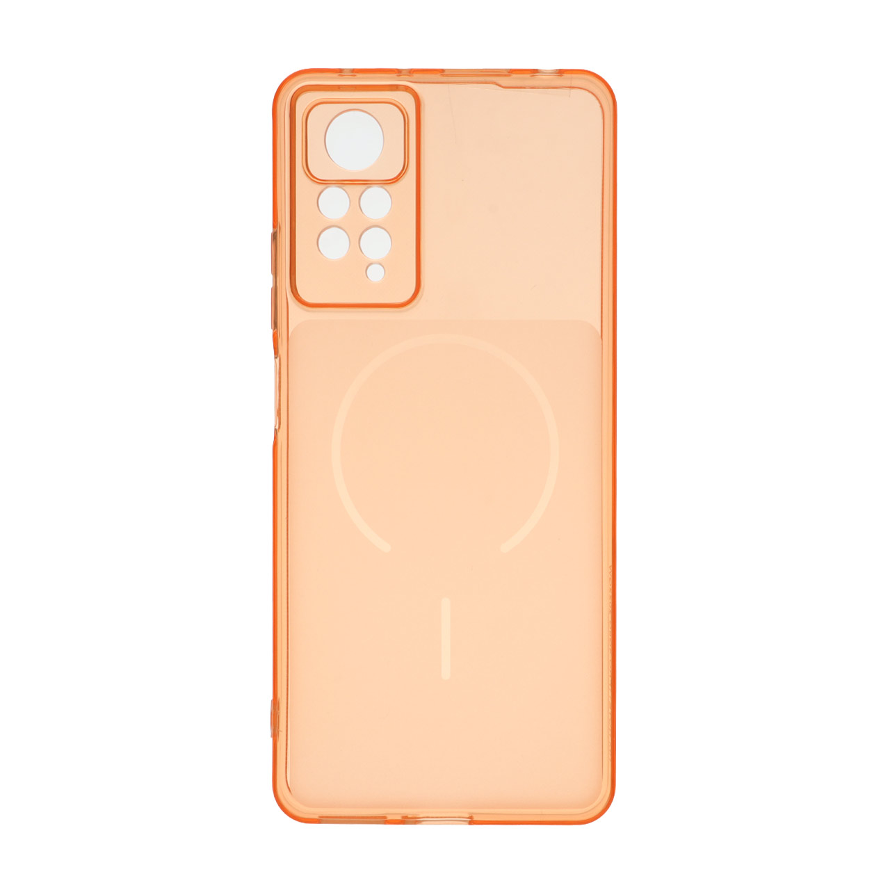 4583702 قاب ژله ای شفاف مستطیلی طرح مگ سیف محافظ لنزدار Xiaomi Redmi Note 12 Pro 4G / Redmi Note 11 Pro - نارنجی - تصویر 1