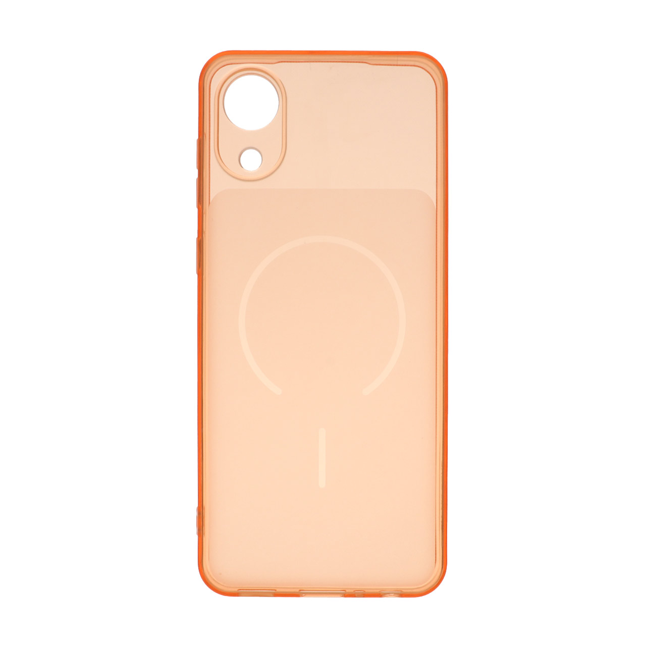 4583726 قاب ژله ای شفاف مستطیلی طرح مگ سیف محافظ لنزدار Samsung Galaxy A03 Core - نارنجی - تصویر 1