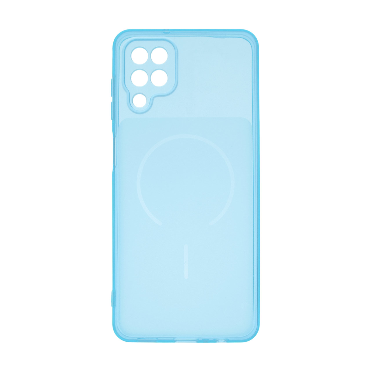 4583744 قاب ژله ای شفاف مستطیلی طرح مگ سیف محافظ لنزدار Samsung Galaxy A12 / M12 / F12 - آبی - تصویر 1