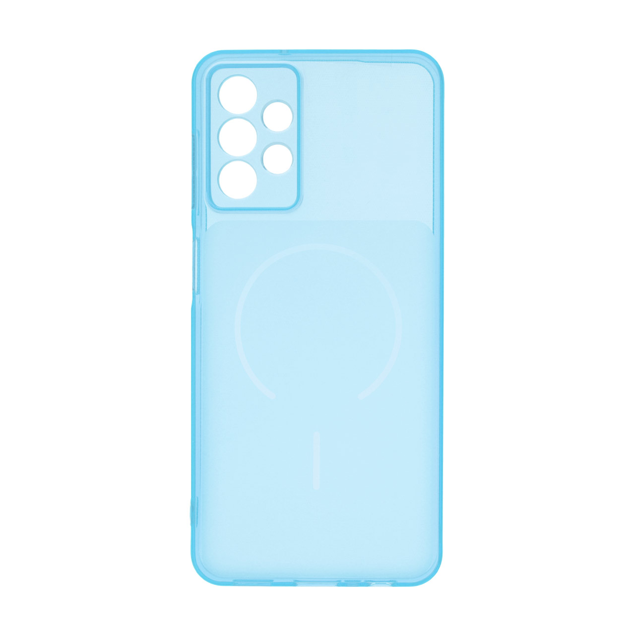 4583776 قاب ژله ای شفاف مستطیلی طرح مگ سیف محافظ لنزدار Samsung Galaxy A13 4G - آبی - تصویر 1