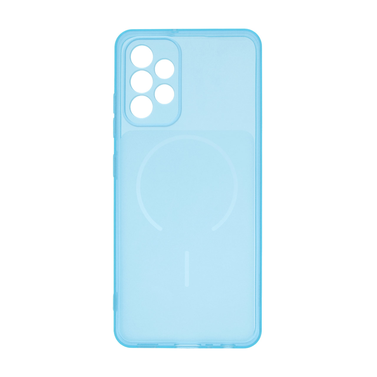 4583792 قاب ژله ای شفاف مستطیلی طرح مگ سیف محافظ لنزدار Samsung Galaxy A32 4G - آبی - تصویر 1