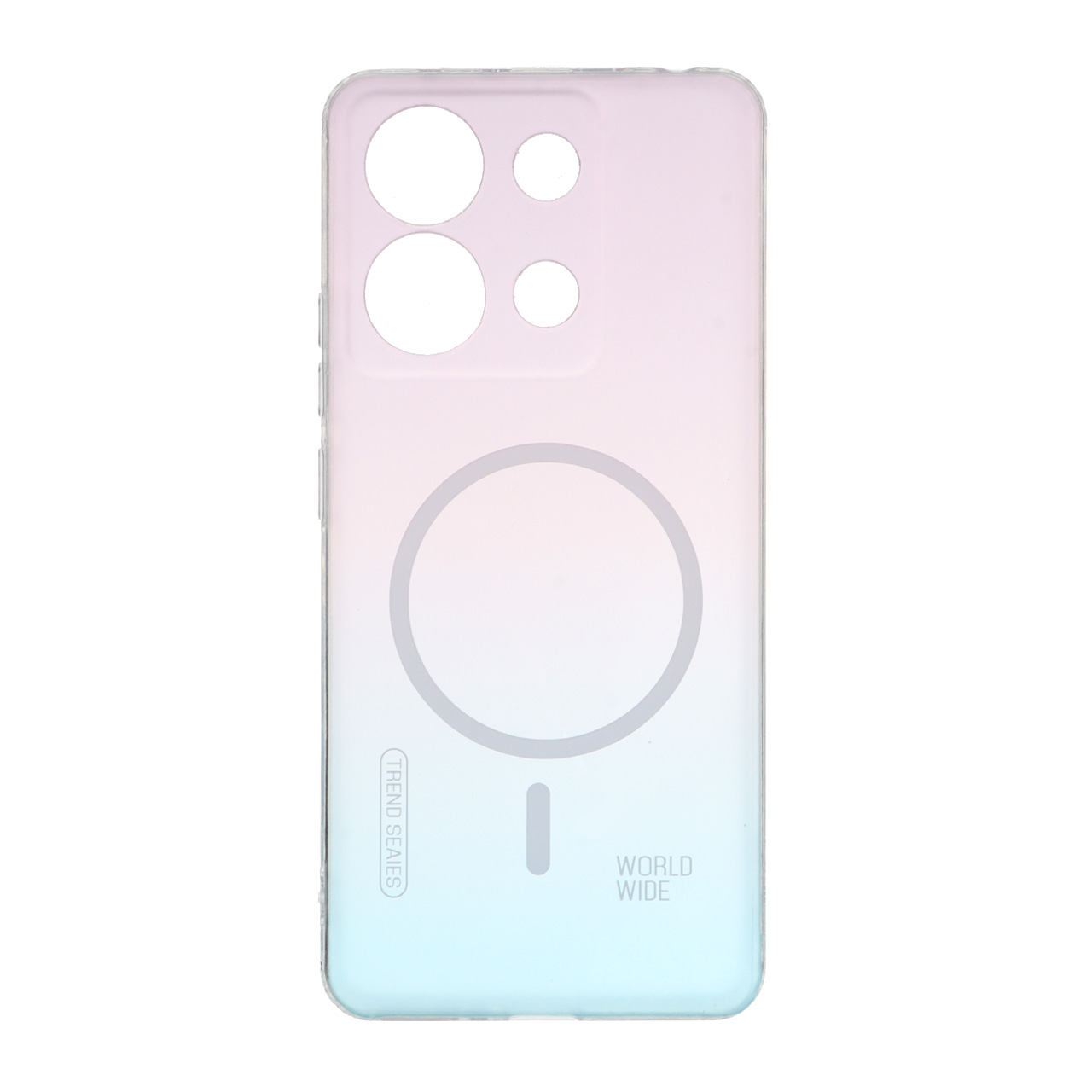 4584214 قاب World Wide مات طرح مگ سیف محافظ لنزدار Xiaomi Redmi Note 13 4G - آبی صورتی - تصویر 1