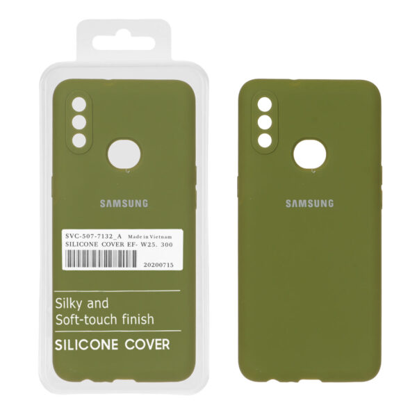 قاب سیلیکونی پاک کنی اورجینال درجه یک Samsung Galaxy A10s - سبز زیتونی (پک دار)