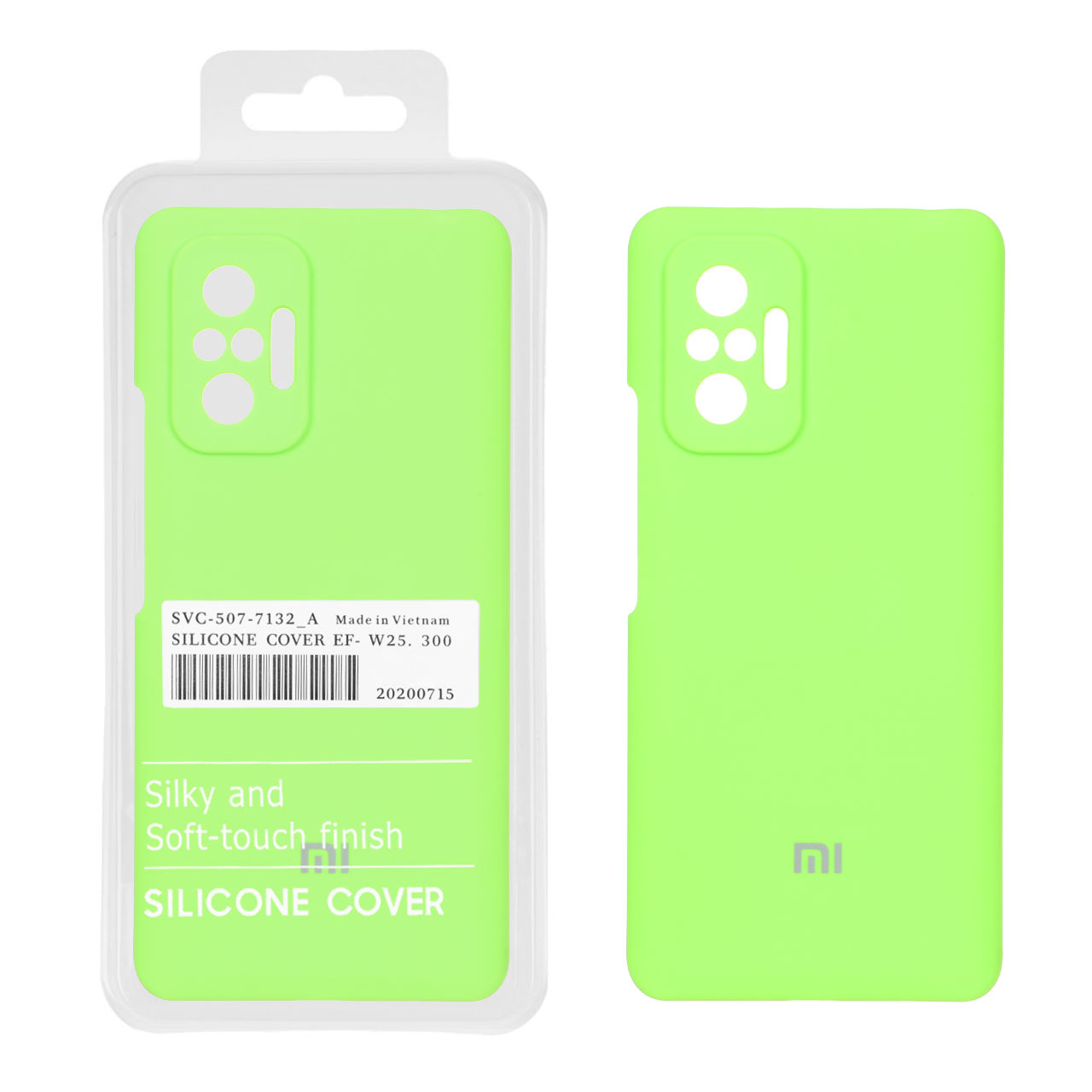4584950 قاب سیلیکونی پاک کنی اورجینال درجه یک Xiaomi Redmi Note 10 Pro 4G / Redmi Note 10 Pro Max - سبز فسفری (پک دار) - تصویر 1