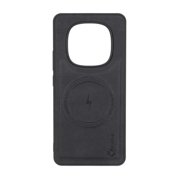 قاب Crystal طرح چرم MagSafe مدل Xiaomi Redmi Note 15 - مشکی