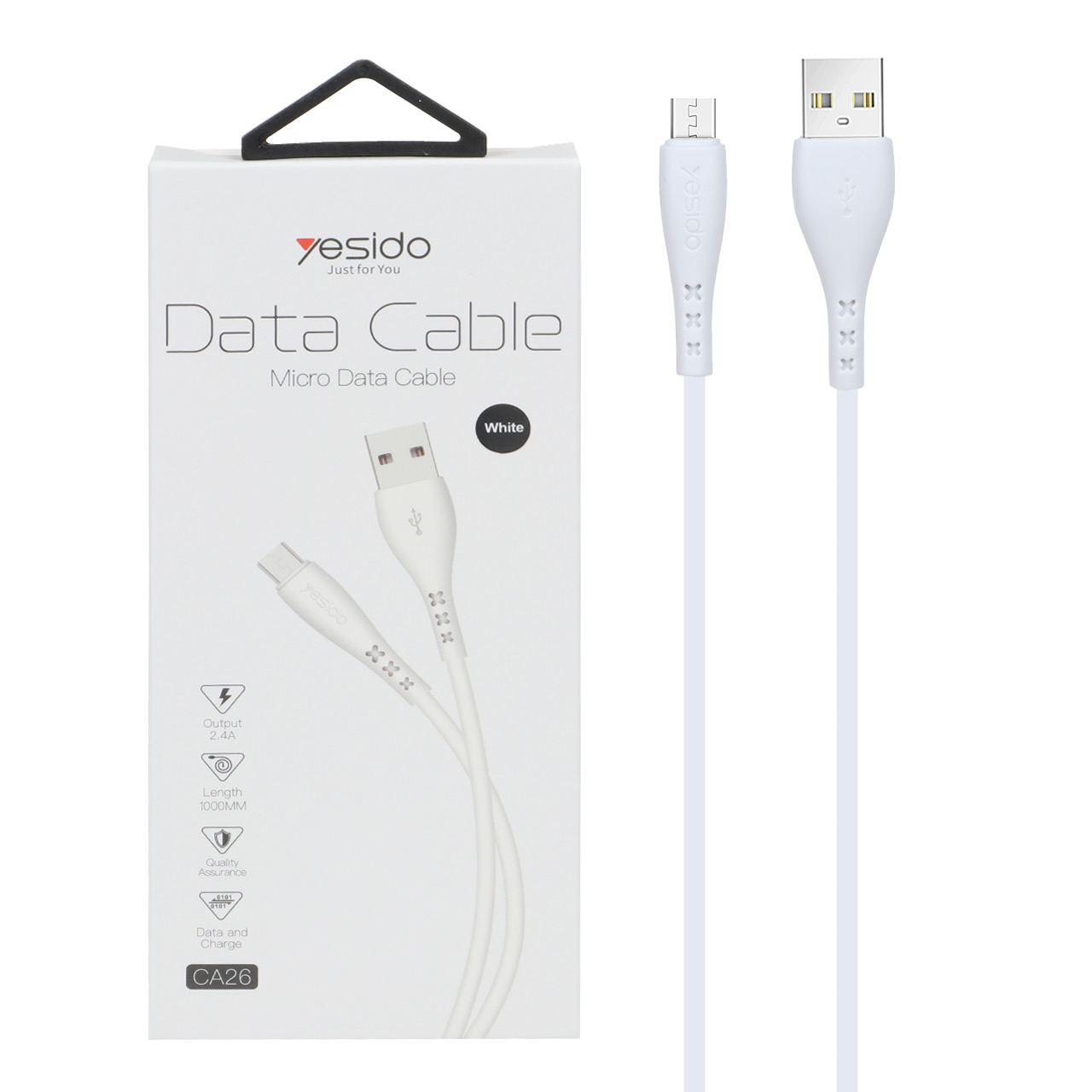کابل شارژ فست اندروید yesido مدل CA26 -سفید (گارانتی 18 ماه تعویض نیکان همراه) - اسپه کالا کابل شارژ فست اندروید yesido مدل CA26 -سفید (گارانتی 18 ماه تعویض نیکان همراه) - تصویر 1