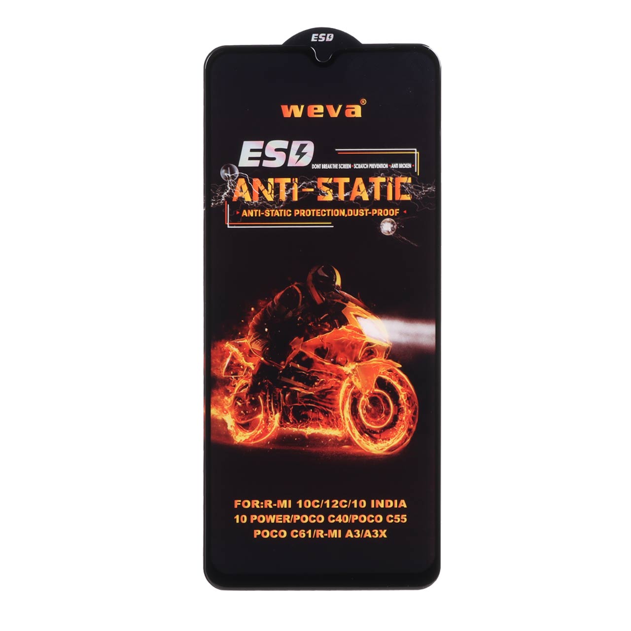 856090 محافظ صفحه نمایش شیشه ای Full Cover ESD Anti Static - Weva مدل Xiaomi Redmi A3 / A3x / Redmi 10C / Redmi 12C /Redmi 11A /Redmi 10 Power / Poco C40 /Poco C55 / C61 (بدون پک) - تصویر 1