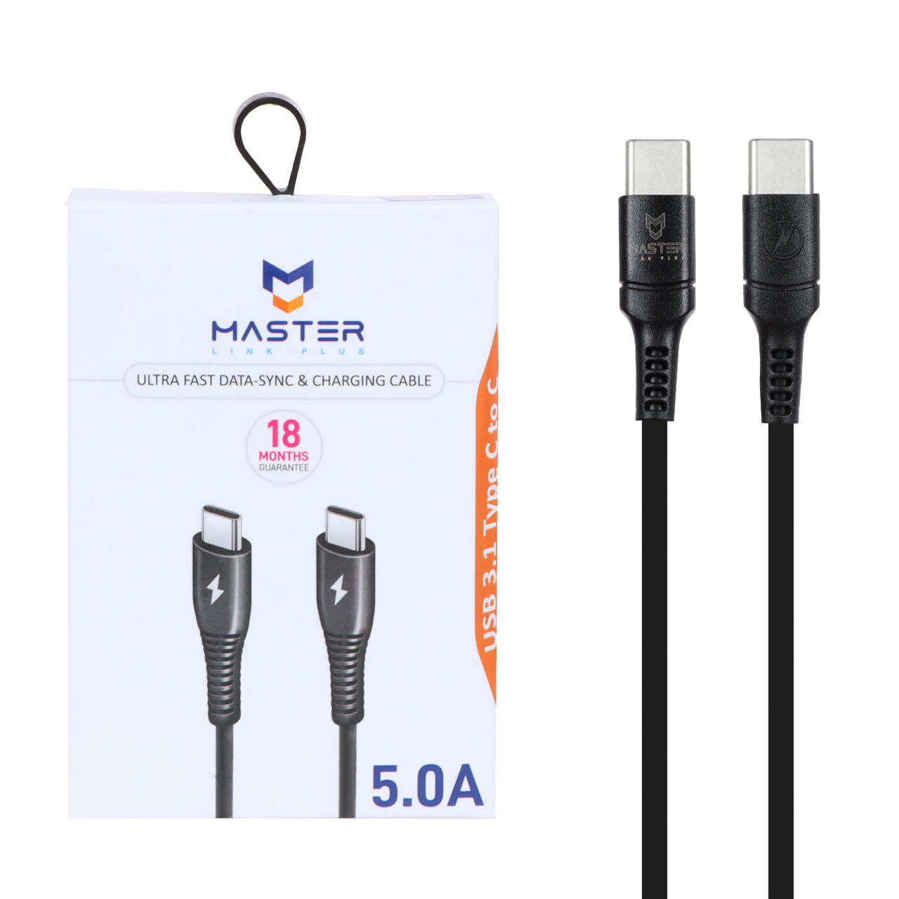 کابل شارژ فست MASTER Type-C to Type-C مدل ETM 002 - مشکی - اسپه کالا کابل شارژ فست MASTER Type-C to Type-C مدل ETM 002 - مشکی - تصویر 1