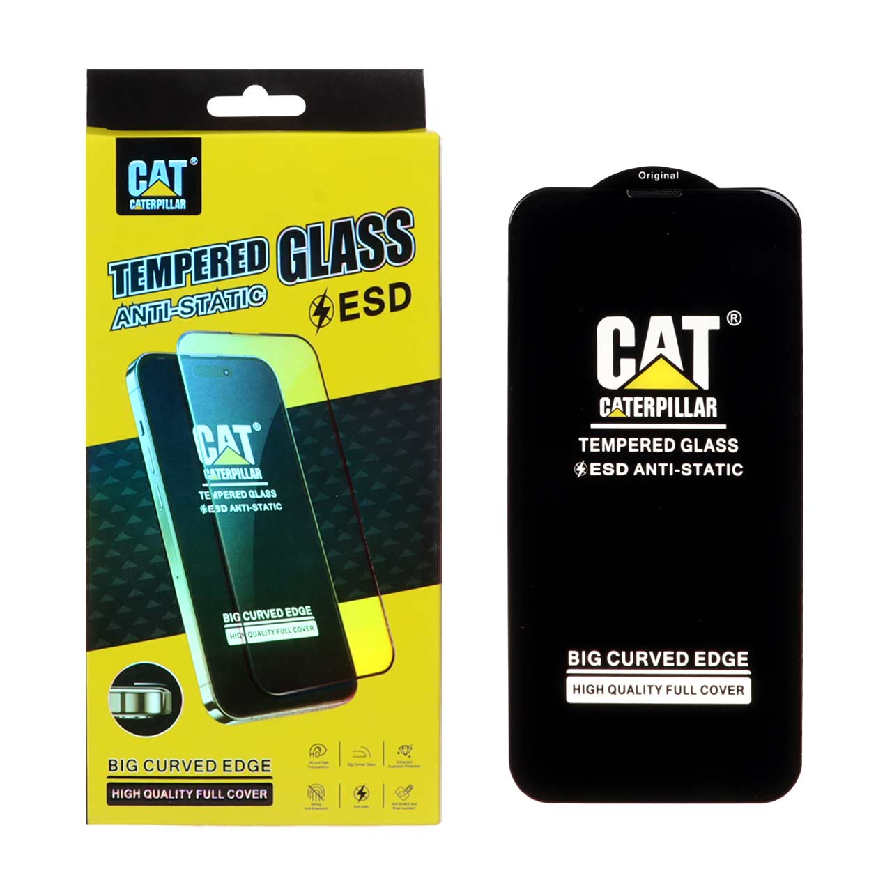 محافظ صفحه نمایش شیشه ای Anti Static - ESD Caterpillar مدل Iphone 14 pro max - مشکی (پک دار) - اسپه کالا محافظ صفحه نمایش شیشه ای Anti Static - ESD Caterpillar مدل Iphone 14 pro max - مشکی (پک دار) - تصویر 1