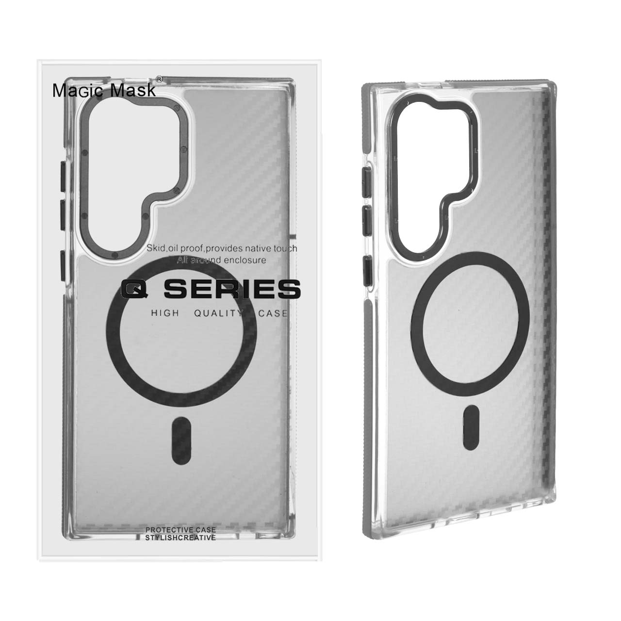 قاب اورجینال Q Series پشت کربن MagSafe مدل Samsung Galaxy S24 Ultra - خاکستری (پک دار) - اسپه کالا قاب اورجینال Q Series پشت کربن MagSafe مدل Samsung Galaxy S24 Ultra - خاکستری (پک دار) - تصویر 1