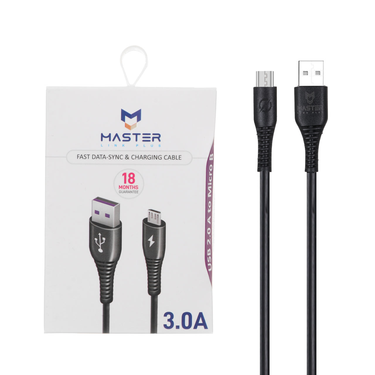 کابل شارژ فست اندروید MASTER مدل ETM 005 - مشکی - اسپه کالا کابل شارژ فست اندروید MASTER مدل ETM 005 - مشکی - تصویر 1