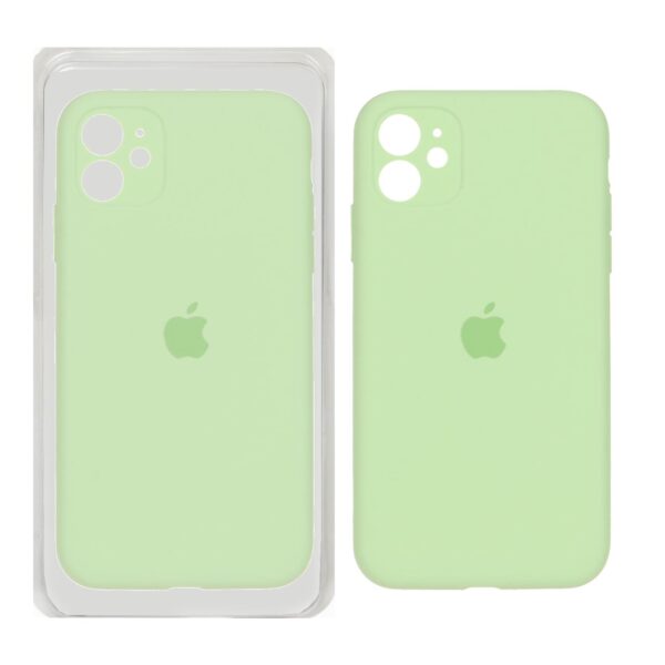 قاب سیلیکونی پاک کنی محافظ لنزدار اورجینال Apple iPhone 11 - سبز مغز پسته ای (پک اصلی)