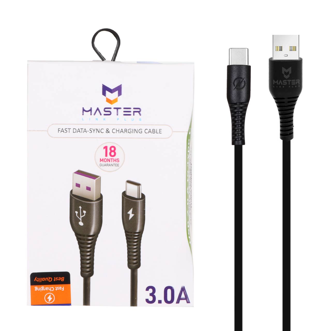 کابل شارژ فست MASTER Type-C مدل ETM 003 - مشکی - اسپه کالا کابل شارژ فست MASTER Type-C مدل ETM 003 - مشکی - تصویر 1