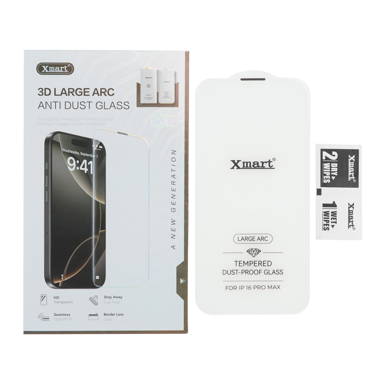 محافظ صفحه نمایش شیشه ای Xmart 3D Large Arc مدل Apple iPhone 16 Pro Max بدون حاشیه (پک دار) - اسپه کالا محافظ صفحه نمایش شیشه ای Xmart 3D Large Arc مدل Apple iPhone 16 Pro Max بدون حاشیه (پک دار) - تصویر 1