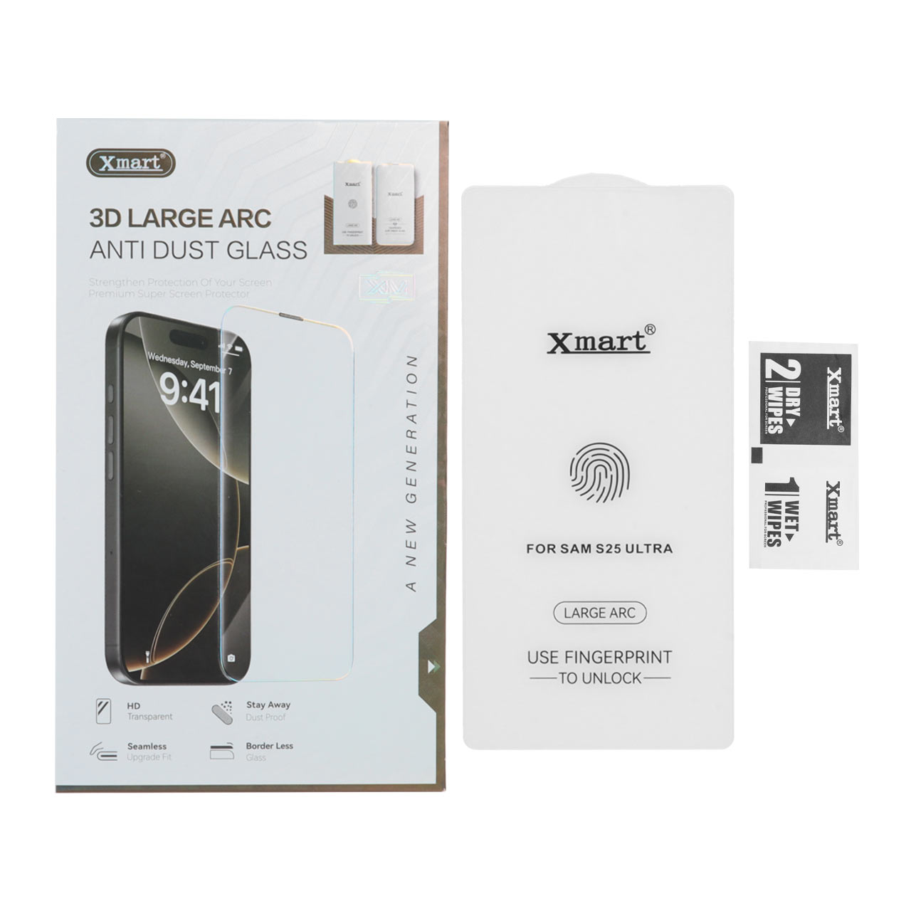 محافظ صفحه نمایش شیشه ای Xmart 3D Large Arc مدل Samsung Galaxy S25 Ultra بدون حاشیه (پک دار) - اسپه کالا محافظ صفحه نمایش شیشه ای Xmart 3D Large Arc مدل Samsung Galaxy S25 Ultra بدون حاشیه (پک دار) - تصویر 1